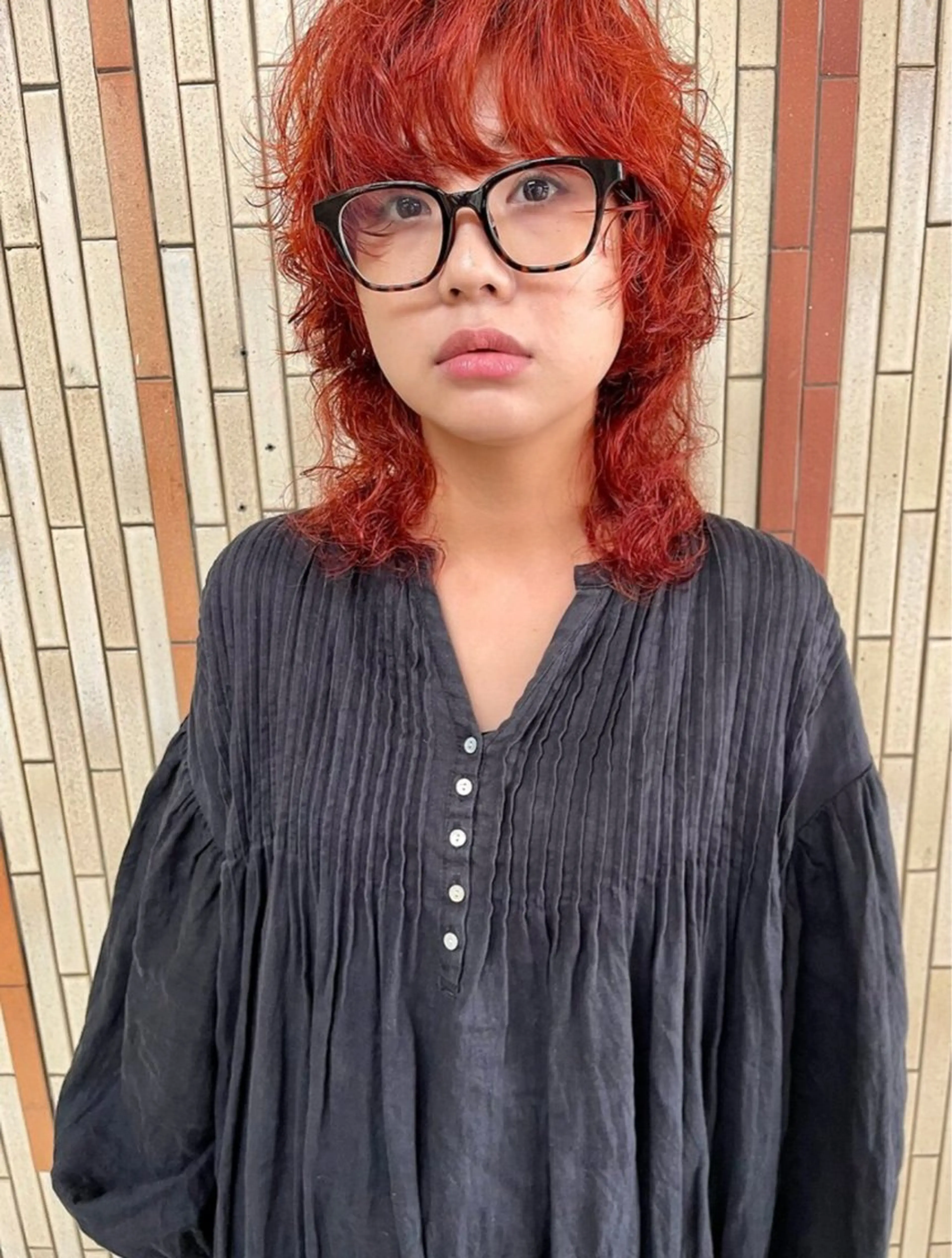 ミディアム カラー パーマ カット ヘアカラー トリートメント kotomi .のヘアスタイル