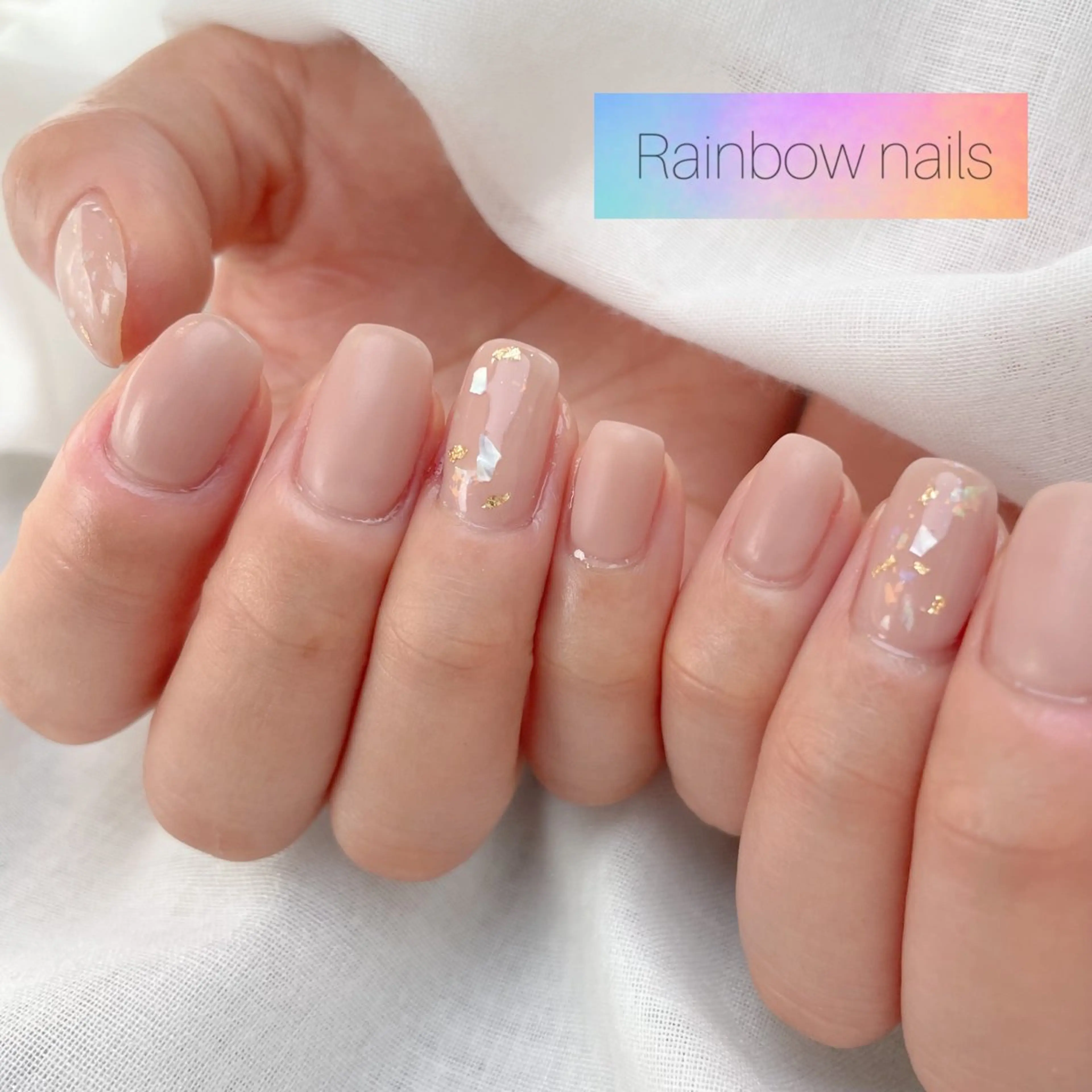 ネイル ハンドネイル Rainbow nailsくろちゃんのネイルデザイン