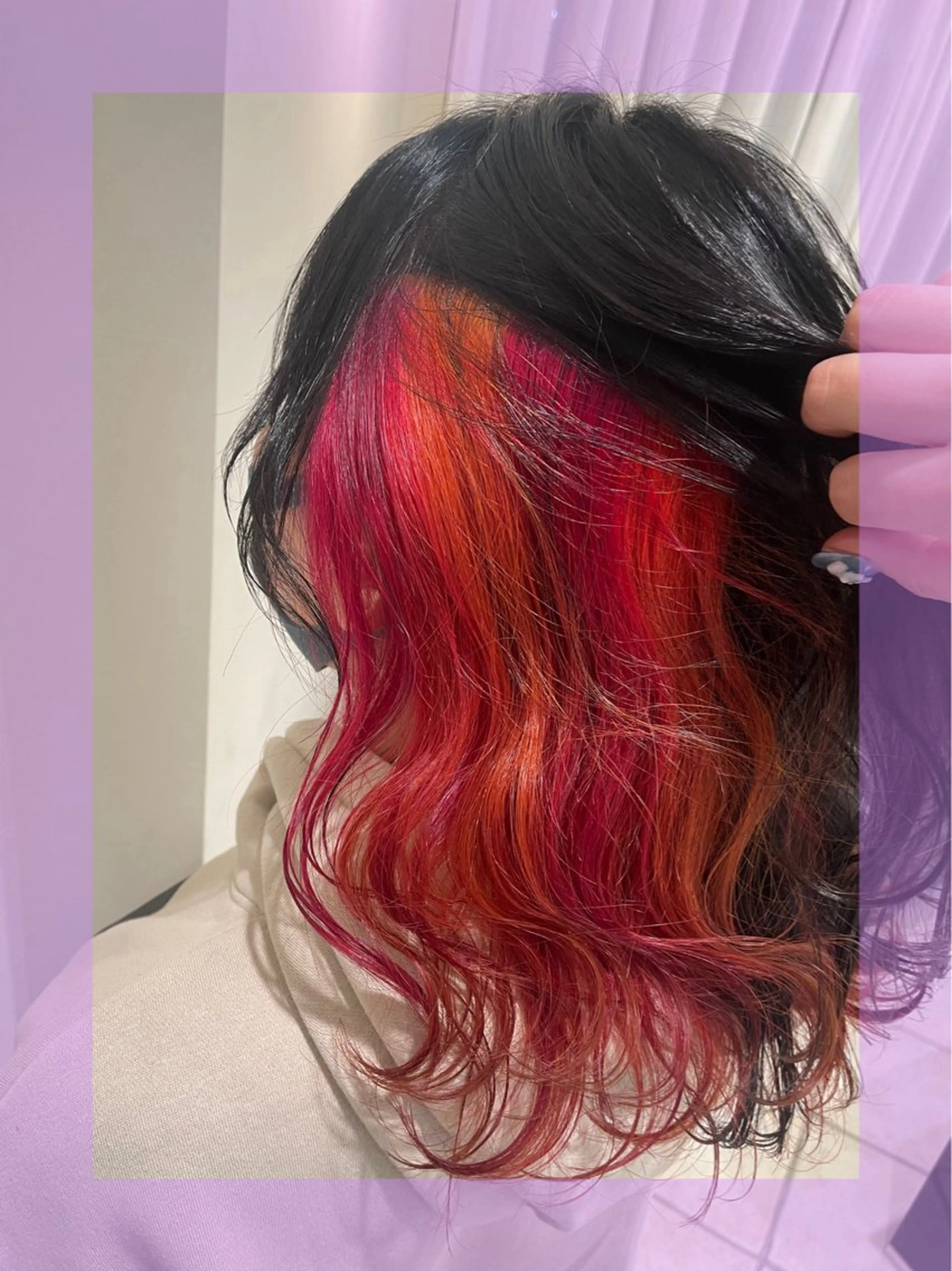 ロング カラー ヘアアレンジ ユニコーンカラー 🦄ブリーチ💜エク ステ💜MIU🦄のヘアスタイル