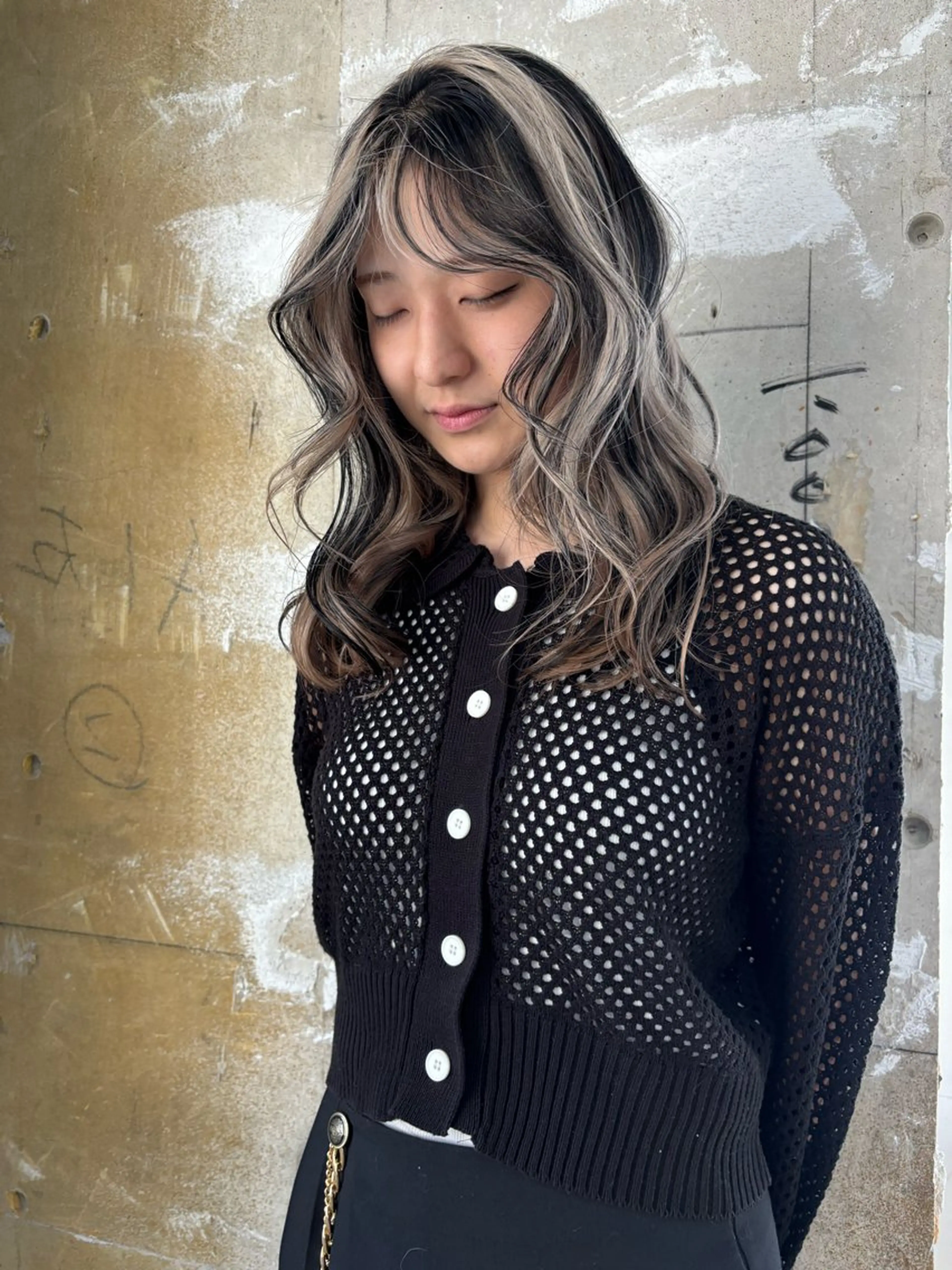 セミロング カット ヘアカラー Zoey きゃなのヘアスタイル