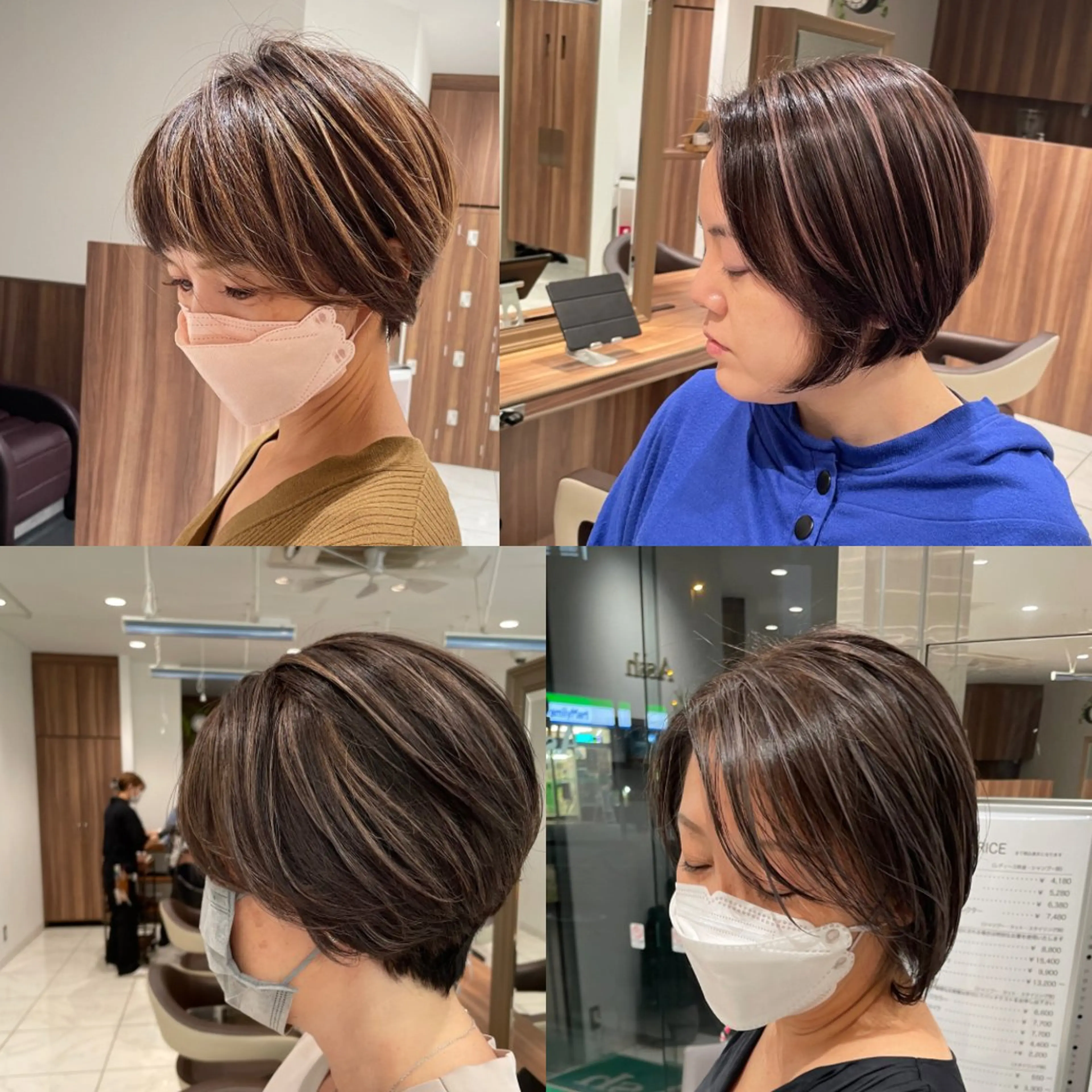 ショート カラー ショートボブ ハンサムショート 丸みショート ハイライトカラー メッシュ ヘアカラー 🇰🇷韓国ヘア🤍 副店長/栗田のヘアスタイル