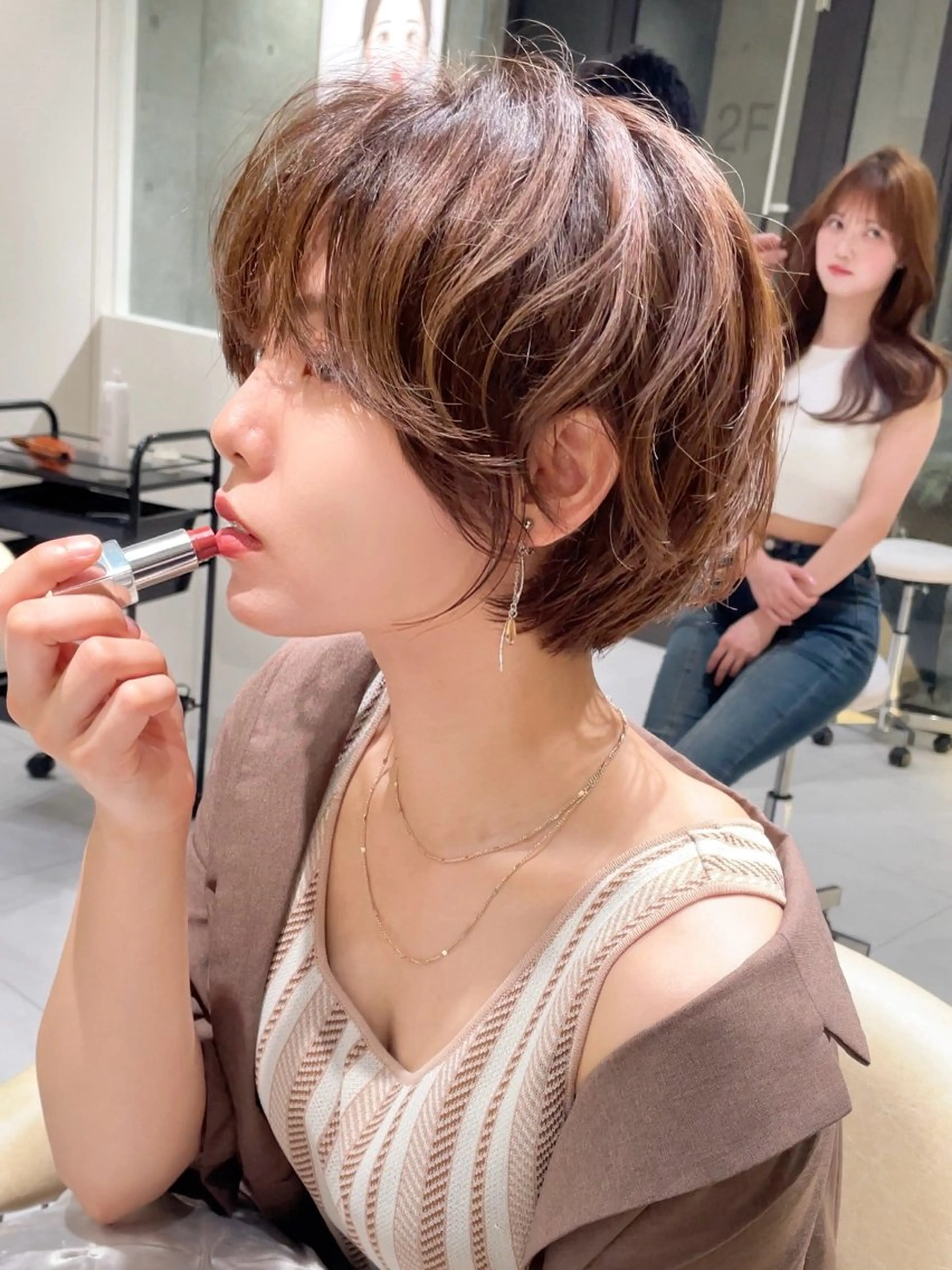 ショート 🎀大川 錬🎀 ブリーチなしWカラーのヘアスタイル