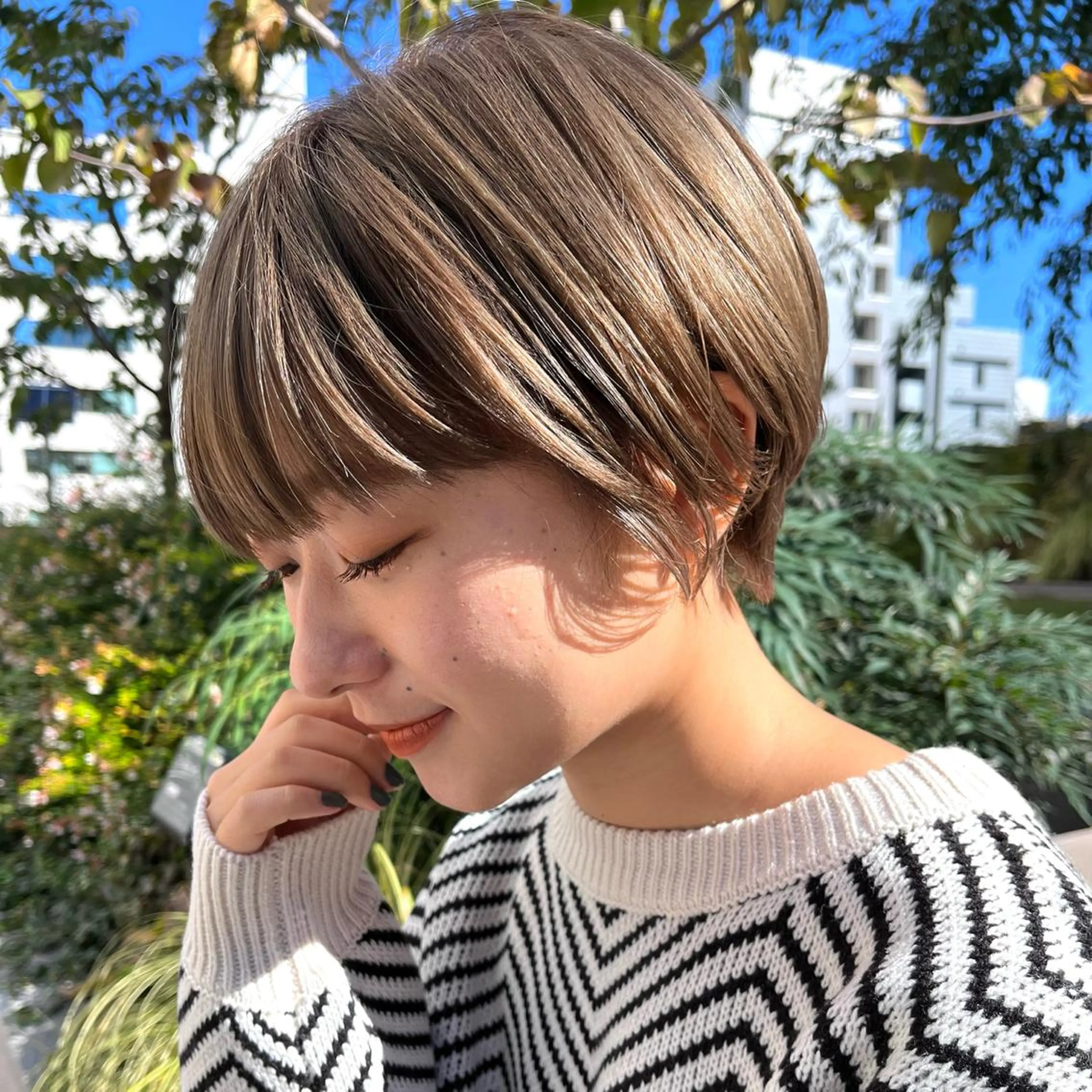 ショート カラー パーマ ヘアアレンジ Riposo.所属・✨似合わせカラー✨ 奈須晴香のヘアスタイル
