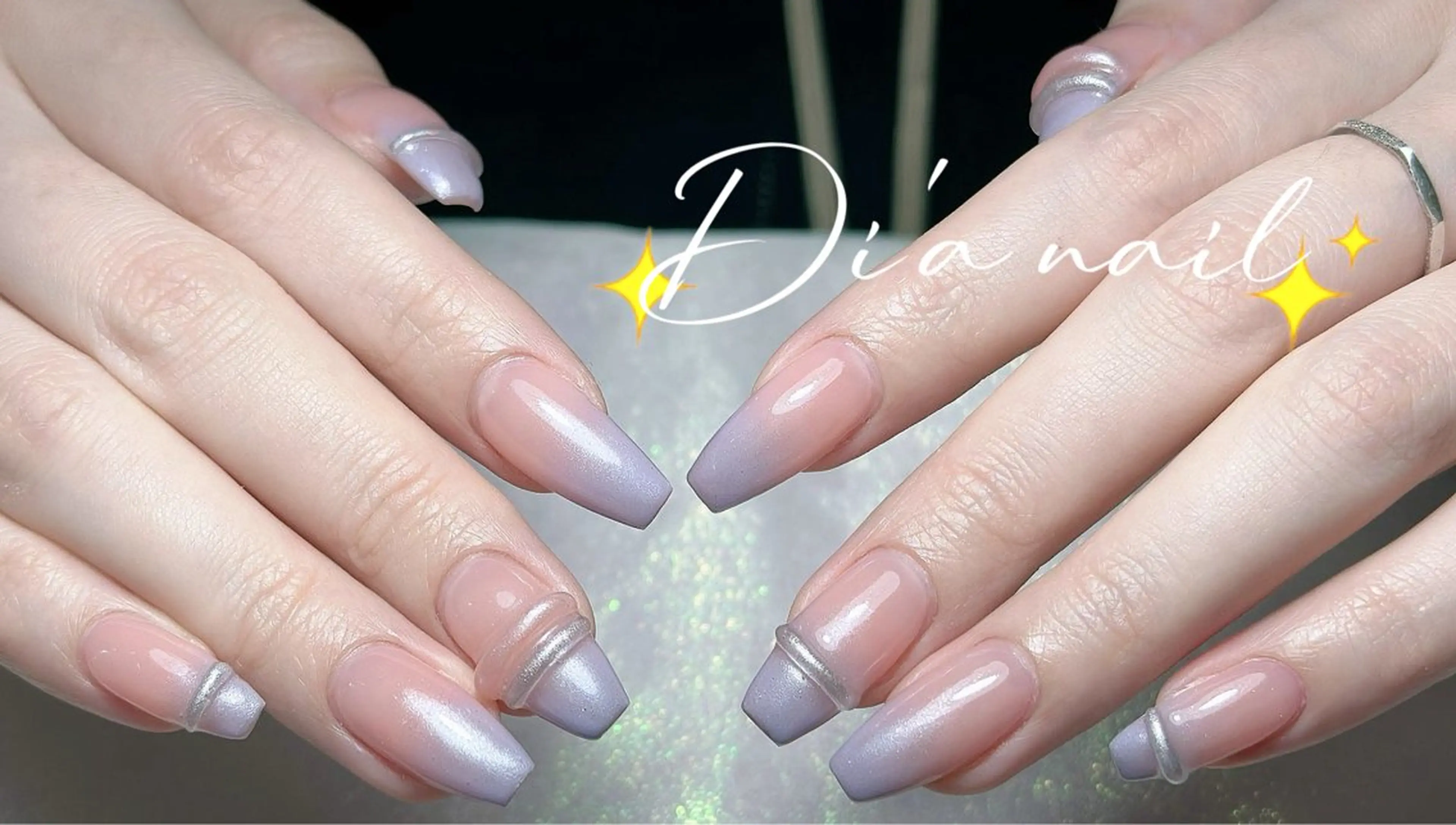 ネイル チークネイル ジェルネイル グラデーション マグネットネイル ニュアンスネイル Di'a nail ネイルサロンのネイルデザイン