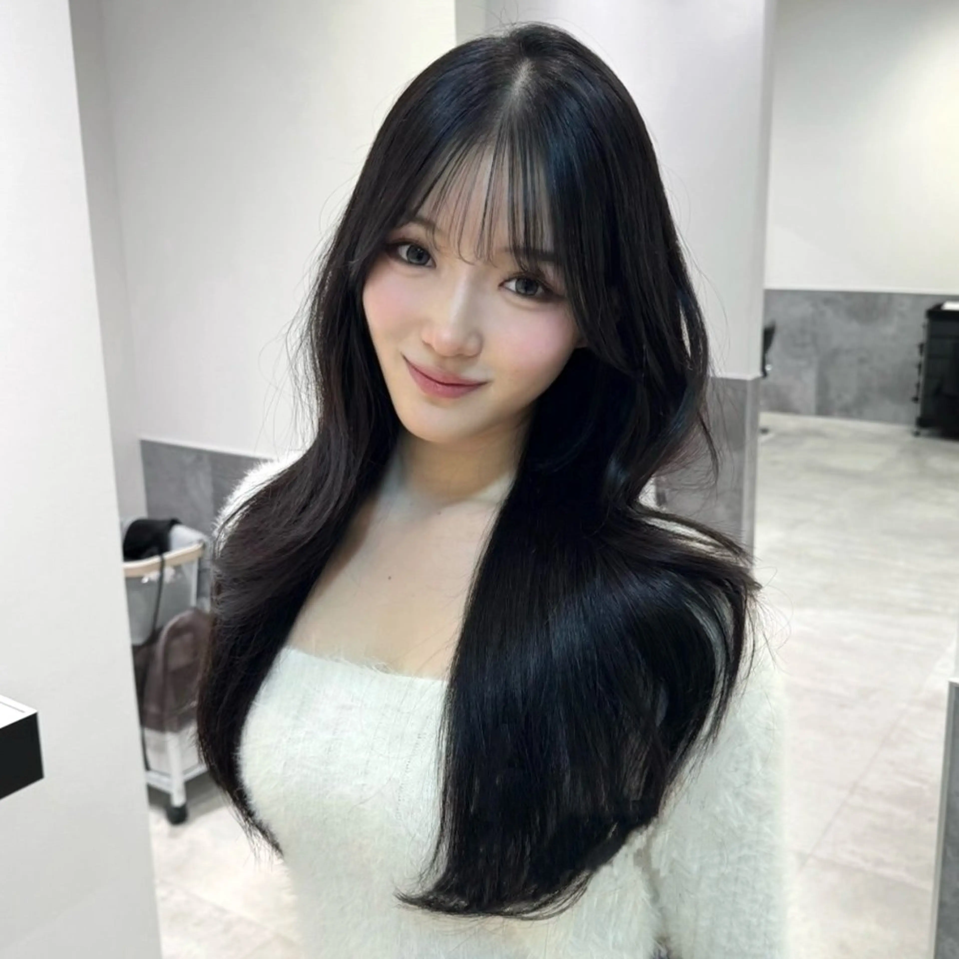 ロング 韓国風ヘア レイヤーカット カット ヘアカラー トリートメント GO TODAY 原宿Verno店所属・韓国風レイヤー/顔周 り×透明感/きょうのヘアスタイル