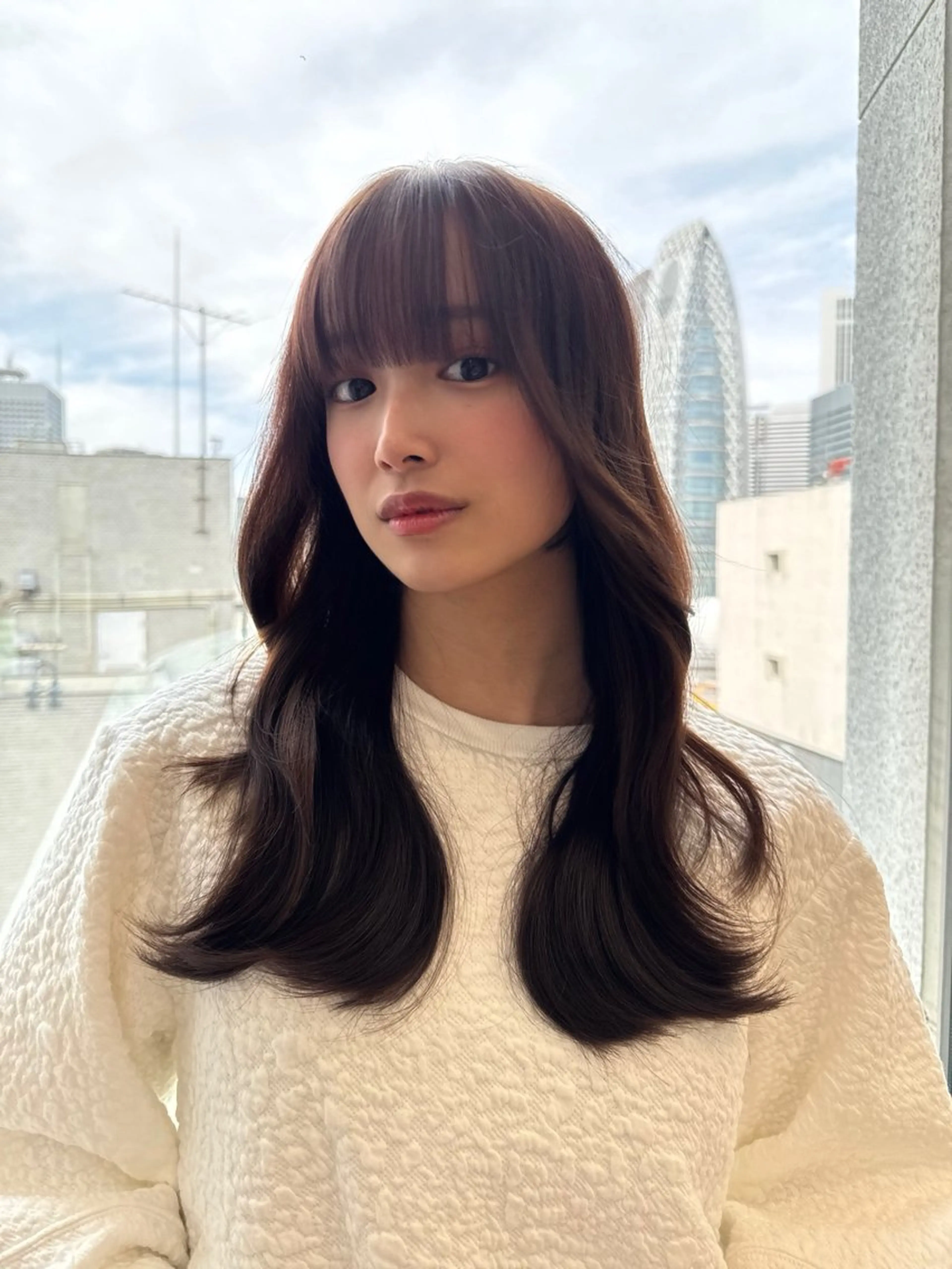 ロング カラー 透明感カラー 小顔カット トリートメント カット ヘアカラー トリートメント ヘッドスパ 石戸谷　海斗/韓国 レイヤー/艶カラーのヘアスタイル