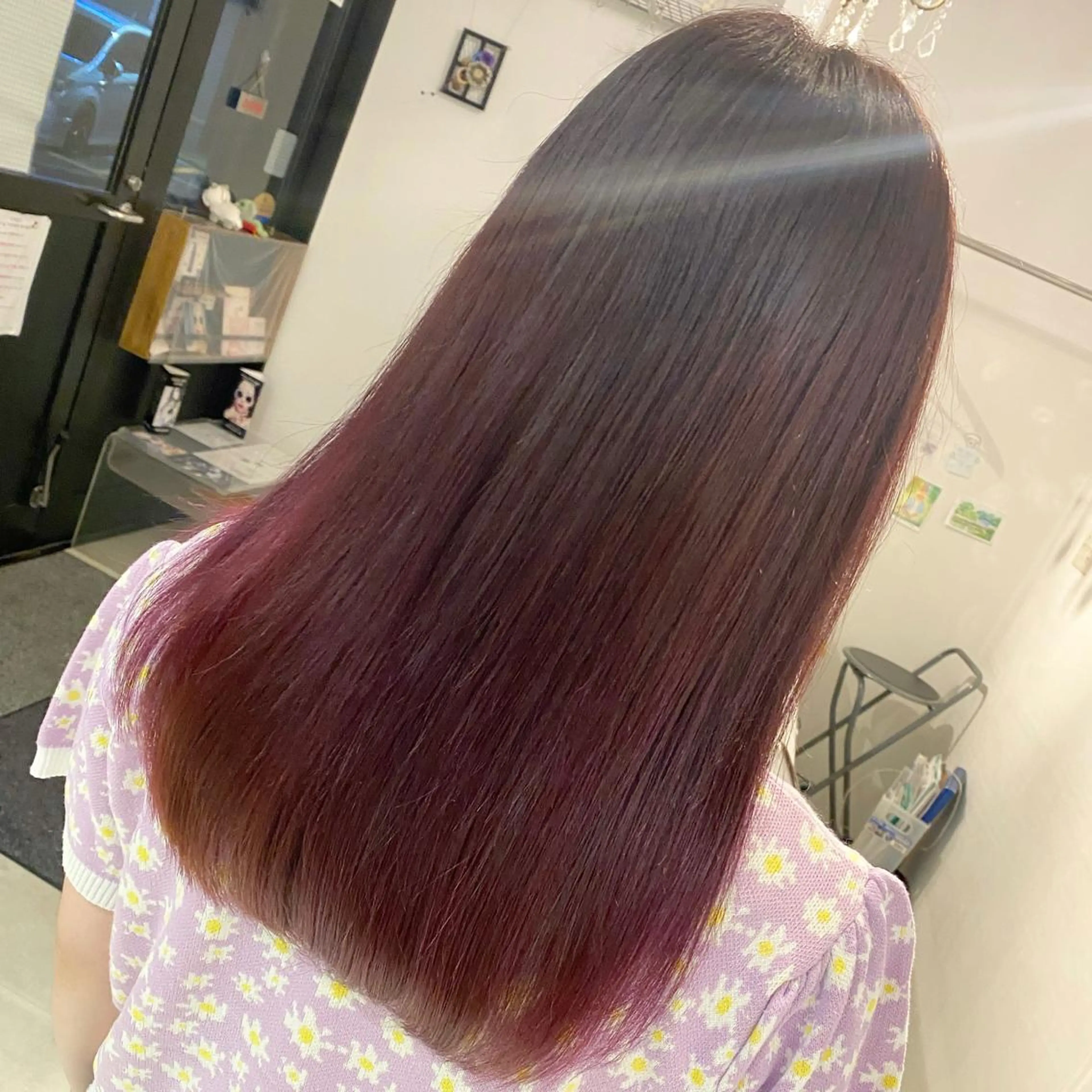ロング カラー ピンクカラー パープルカラー 髪質改善 トリートメント 酸熱トリートメント ASILE（アジール）所属・髪質改善講師 安東駿介のヘアスタイル