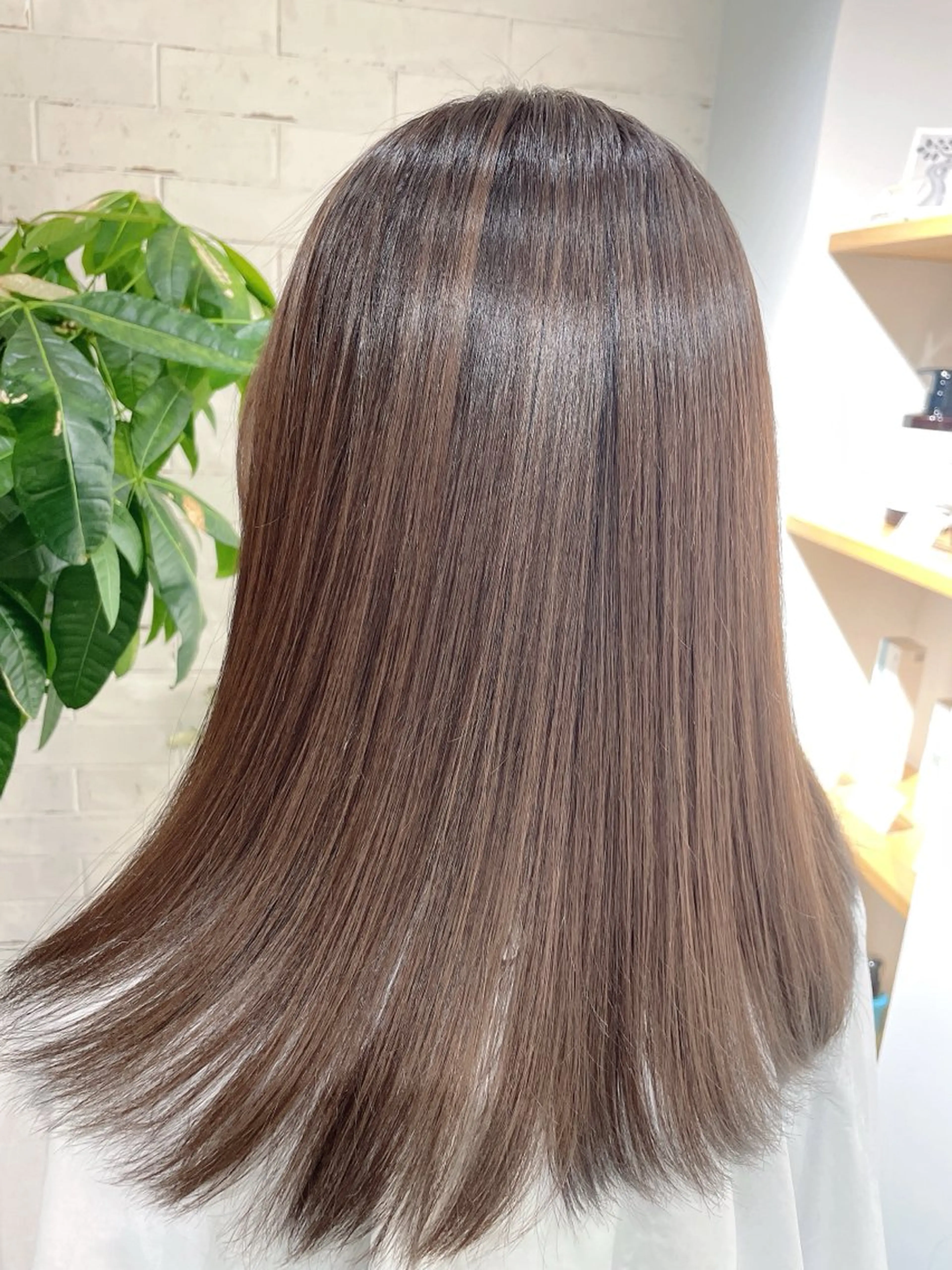 セミロング カラー ハイライトカラー ハイライト 髪質改善 レイヤーカット 縮毛矯正 ヘアカラー トリートメント 山村 伸一のヘアスタイル