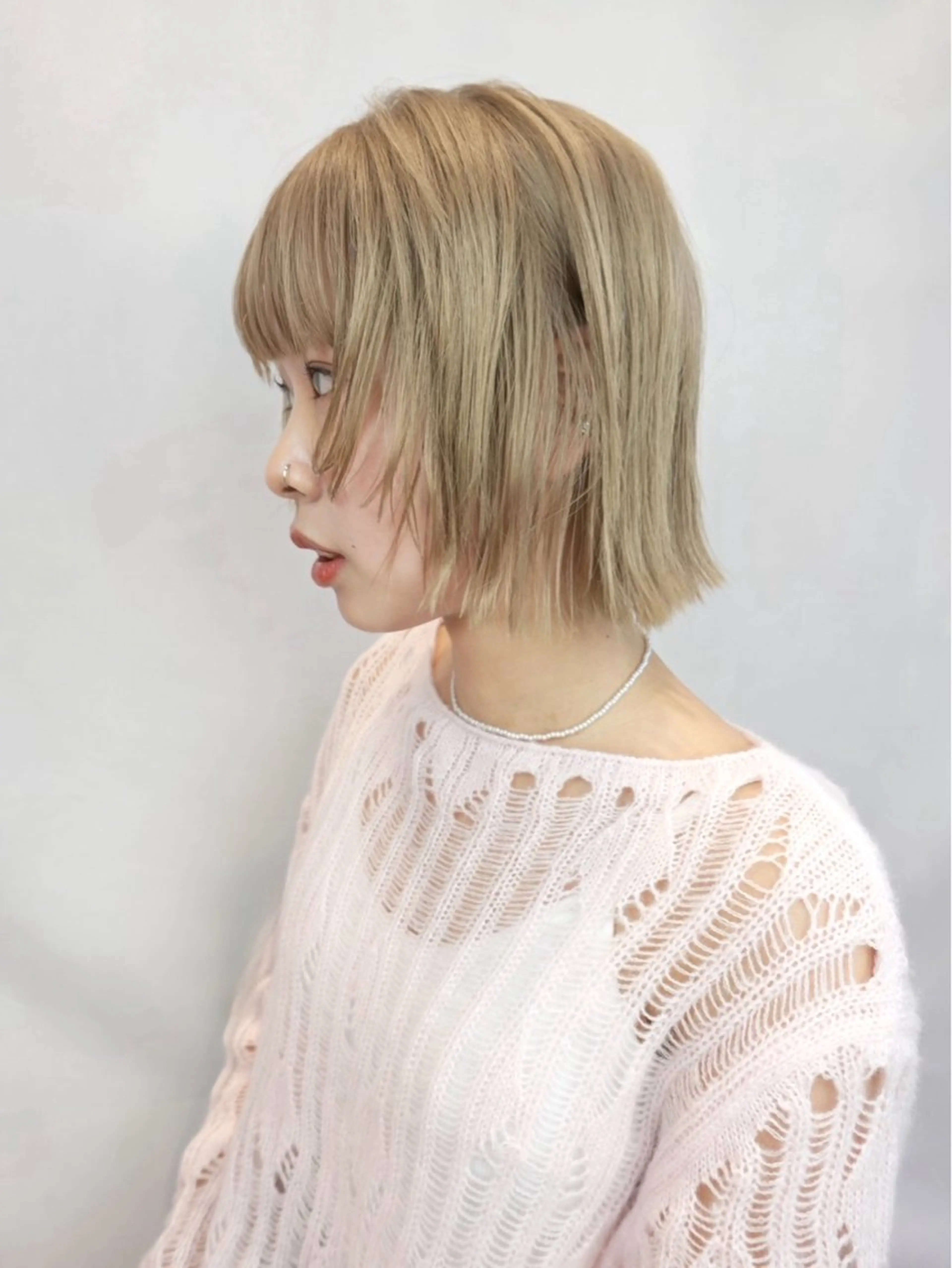 カラー ベージュカラー ブラウンカラー ピンクカラー ホワイトベージュ 山口 萌々子のヘアスタイル