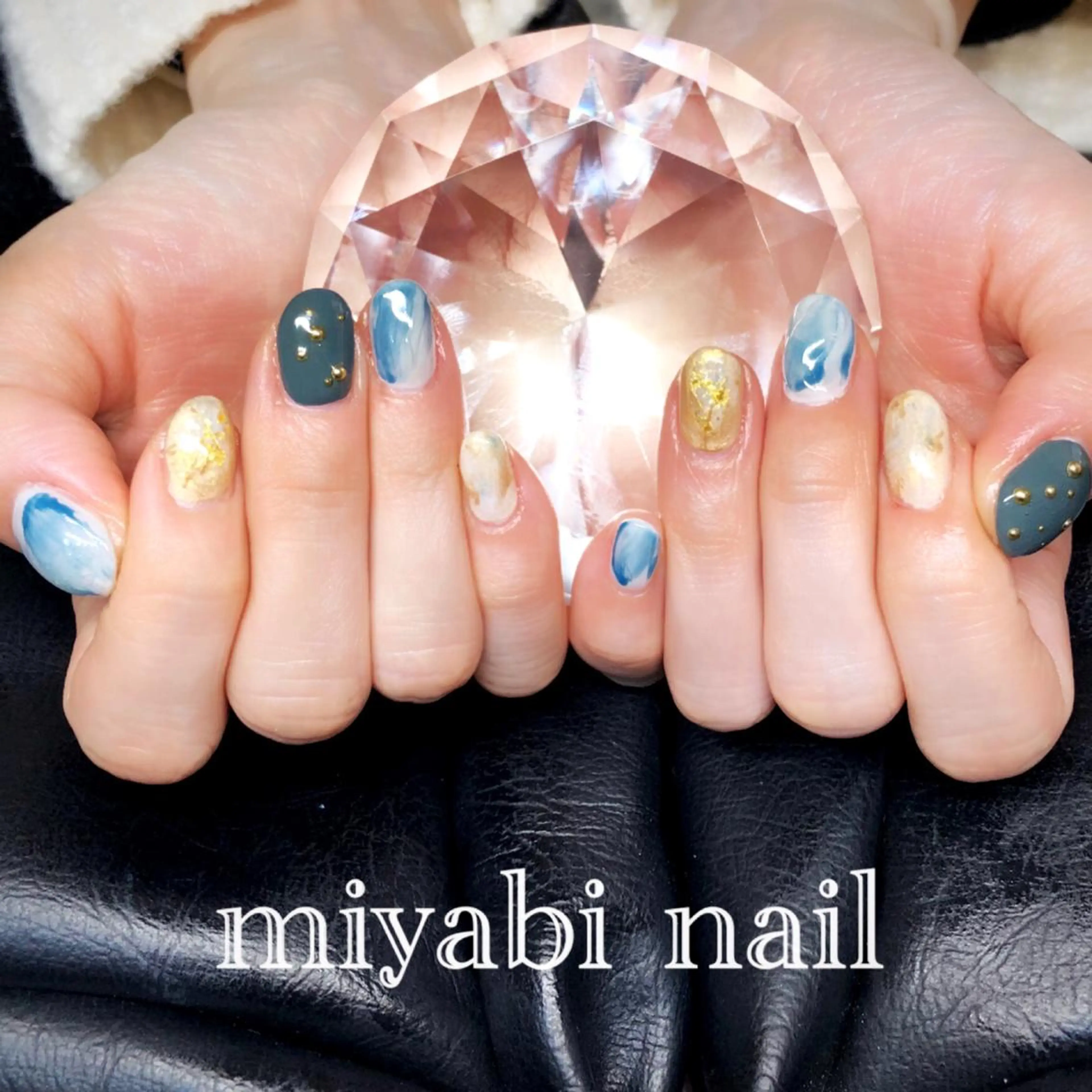 ネイル アートネイル ジェルネイル 持ち込み ニュアンスネイル ハンドネイル miyabi nail 桂川駅近くのネイルデザイン