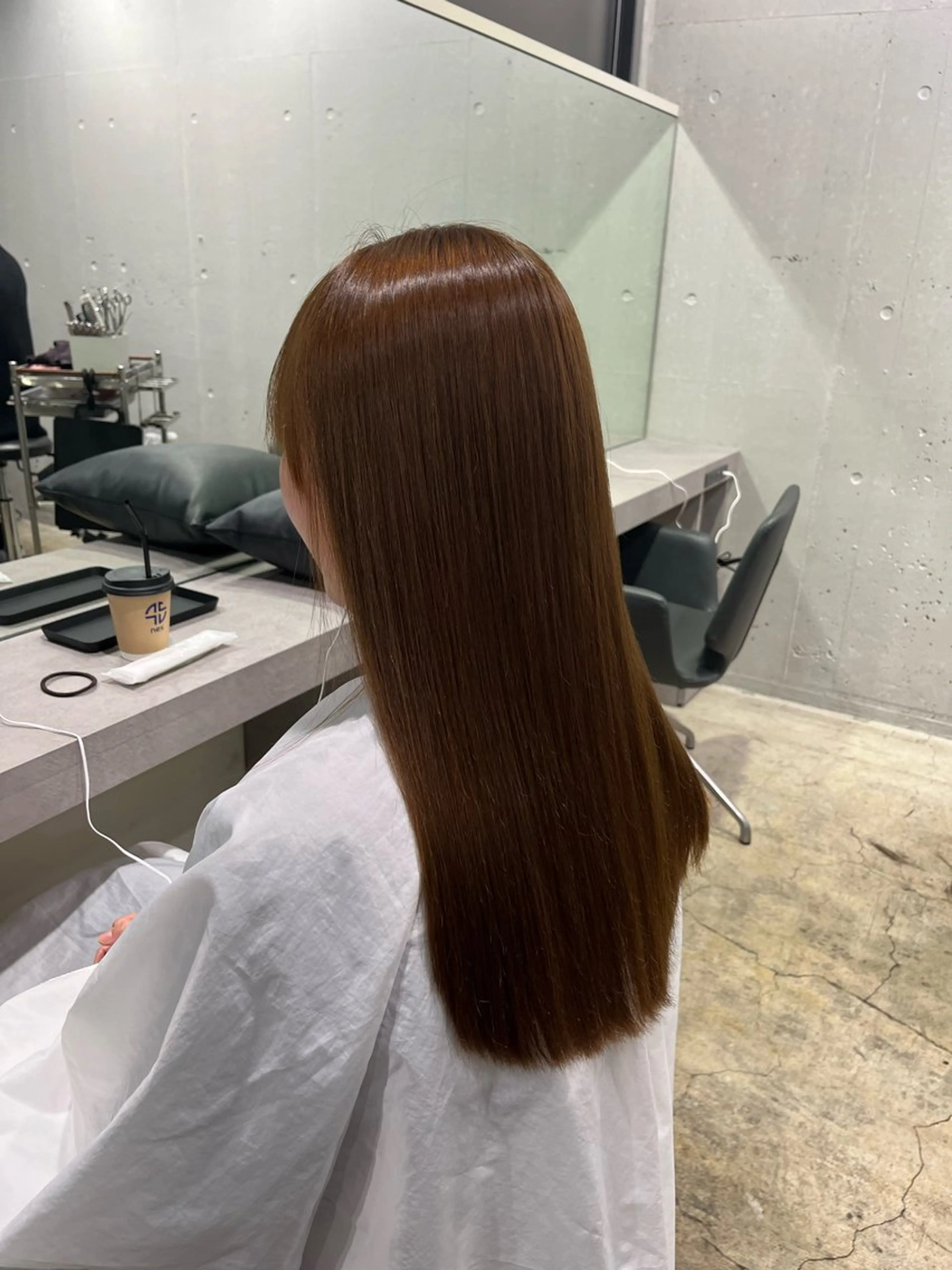 セミロング パーマ 縮毛矯正 縮毛矯正 韓国風レイヤー特化 いくたのヘアスタイル