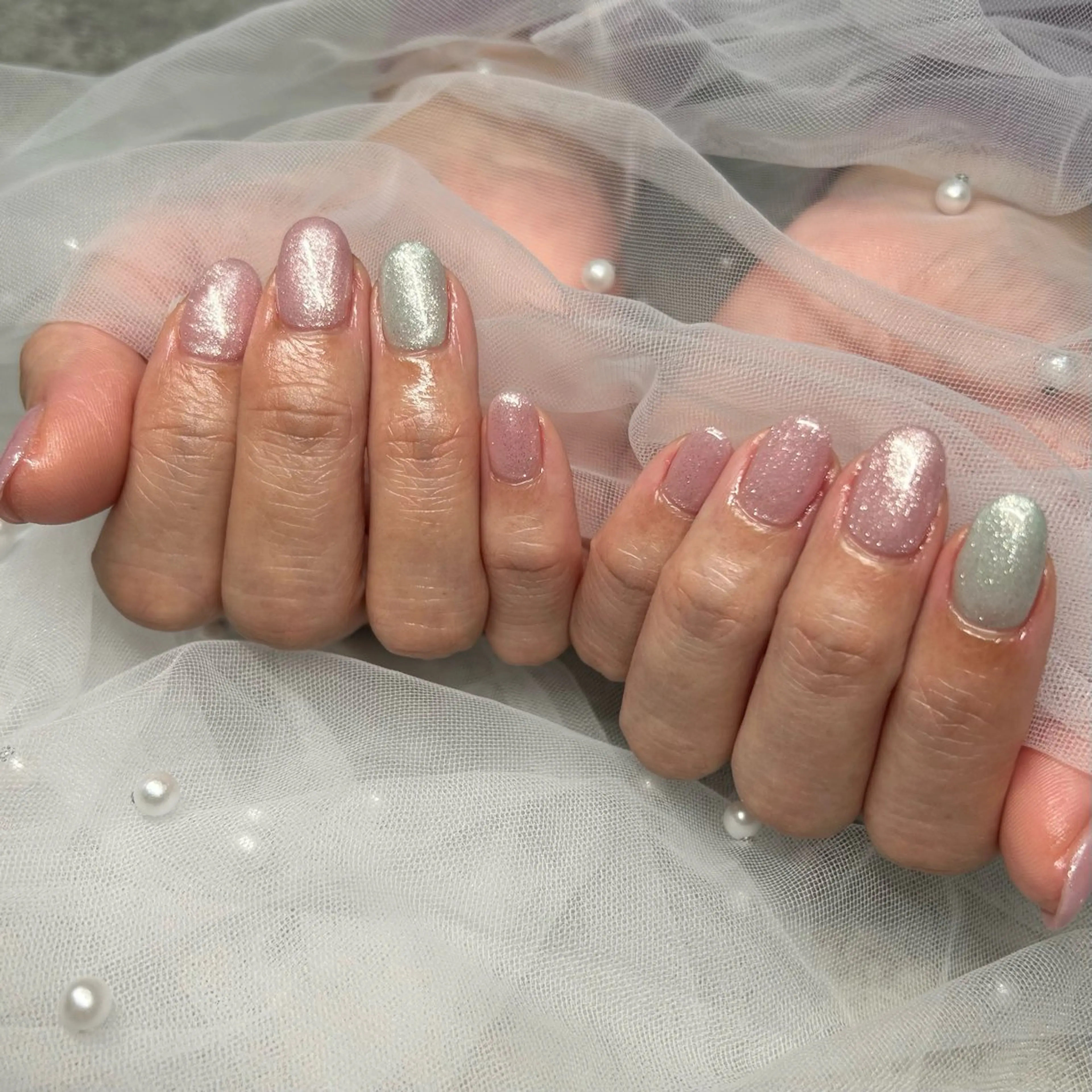 ネイル キラキラネイル ラメ(グリッター) ハンドネイル ten nail salon　かえでのネイルデザイン