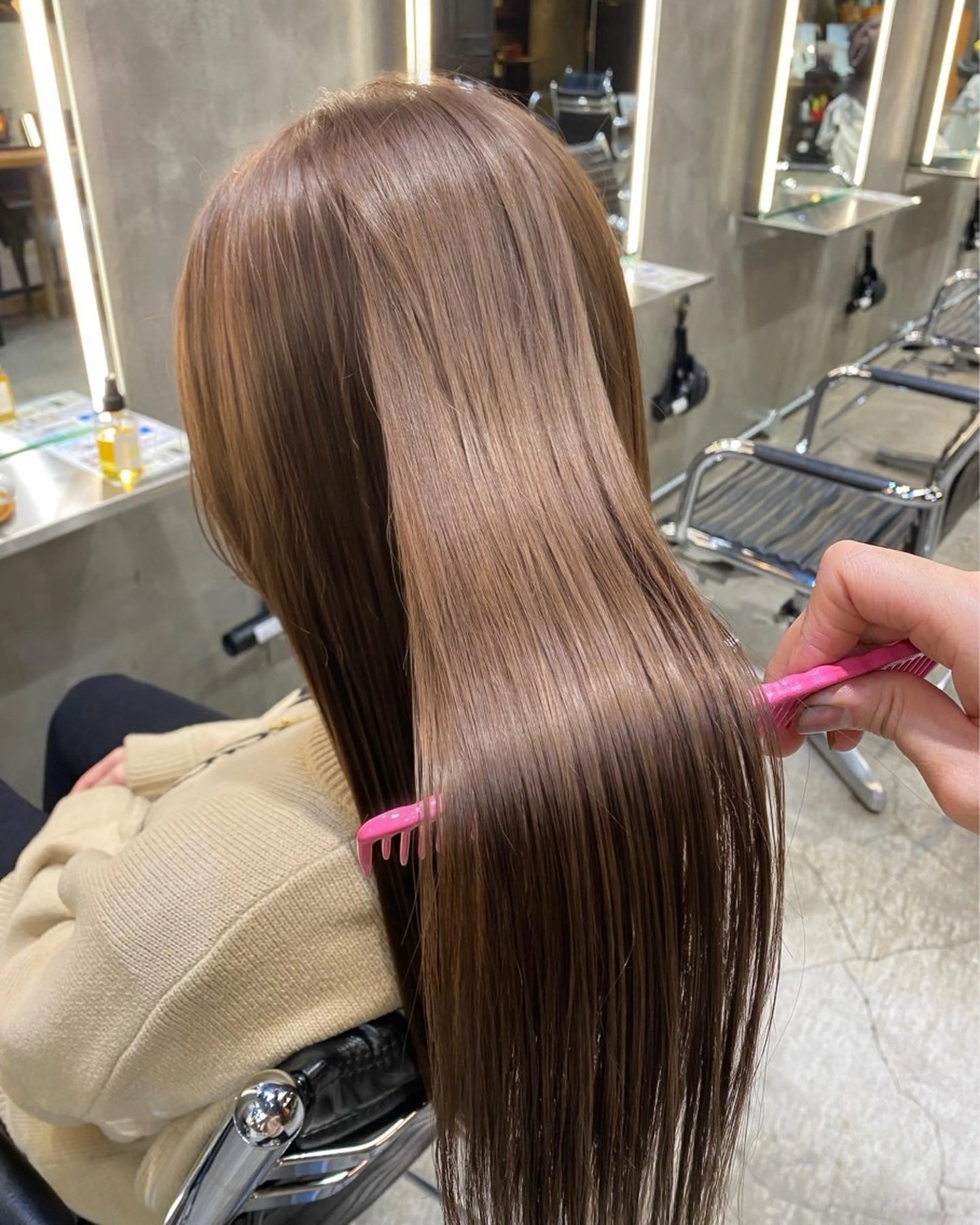 ロング カラー ベージュカラー イルミナカラー 髪質改善 トリートメント カット ヘアカラー トリートメント ブリーチなしダブル カラー🧸🐺陽介のヘアスタイル