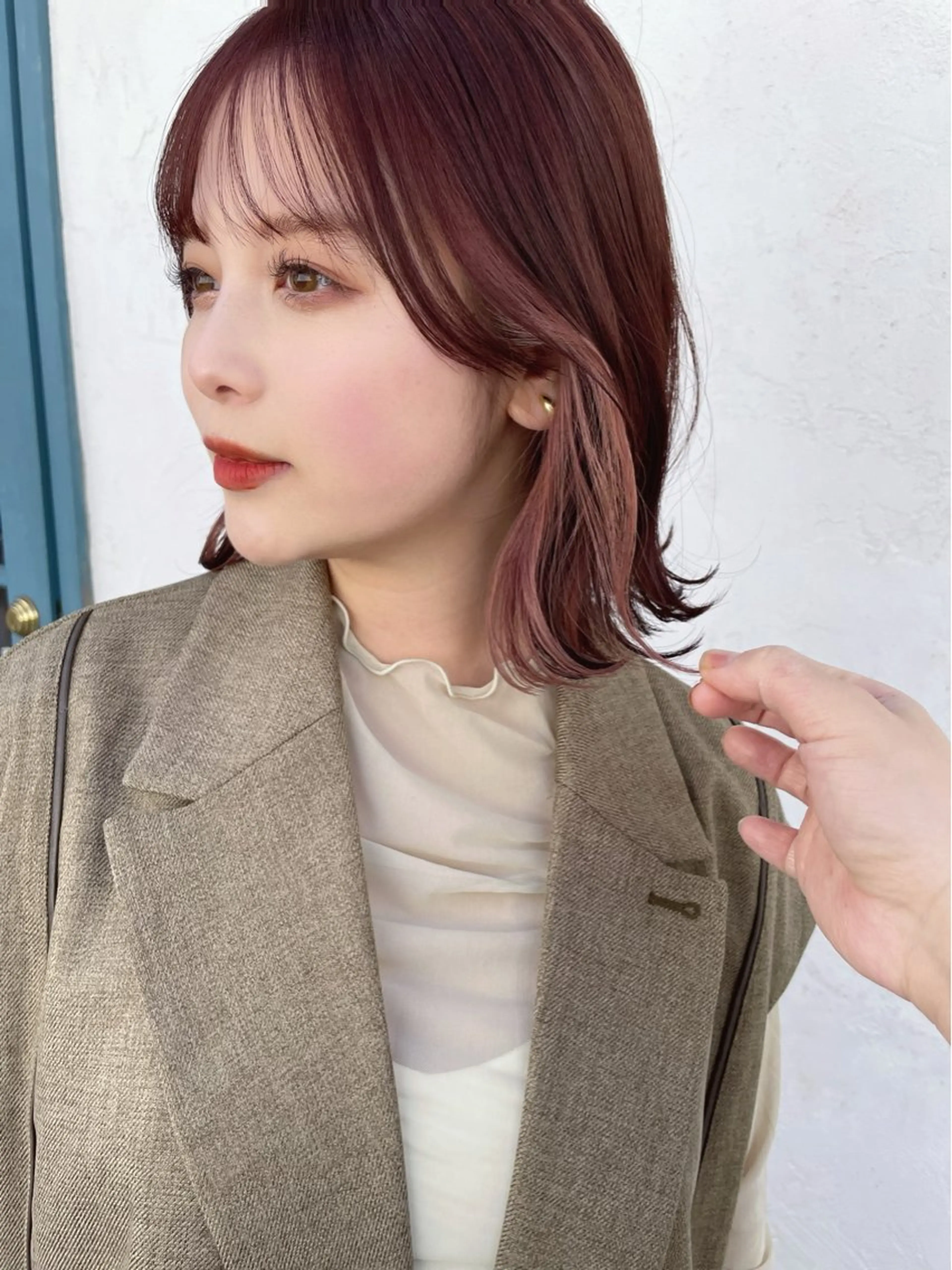 ミディアム ボブレイヤー ボブ レイヤーカット カット ヘアカラー トリートメント 結べるレイヤーボブ くびれLady表参道のヘアスタイル