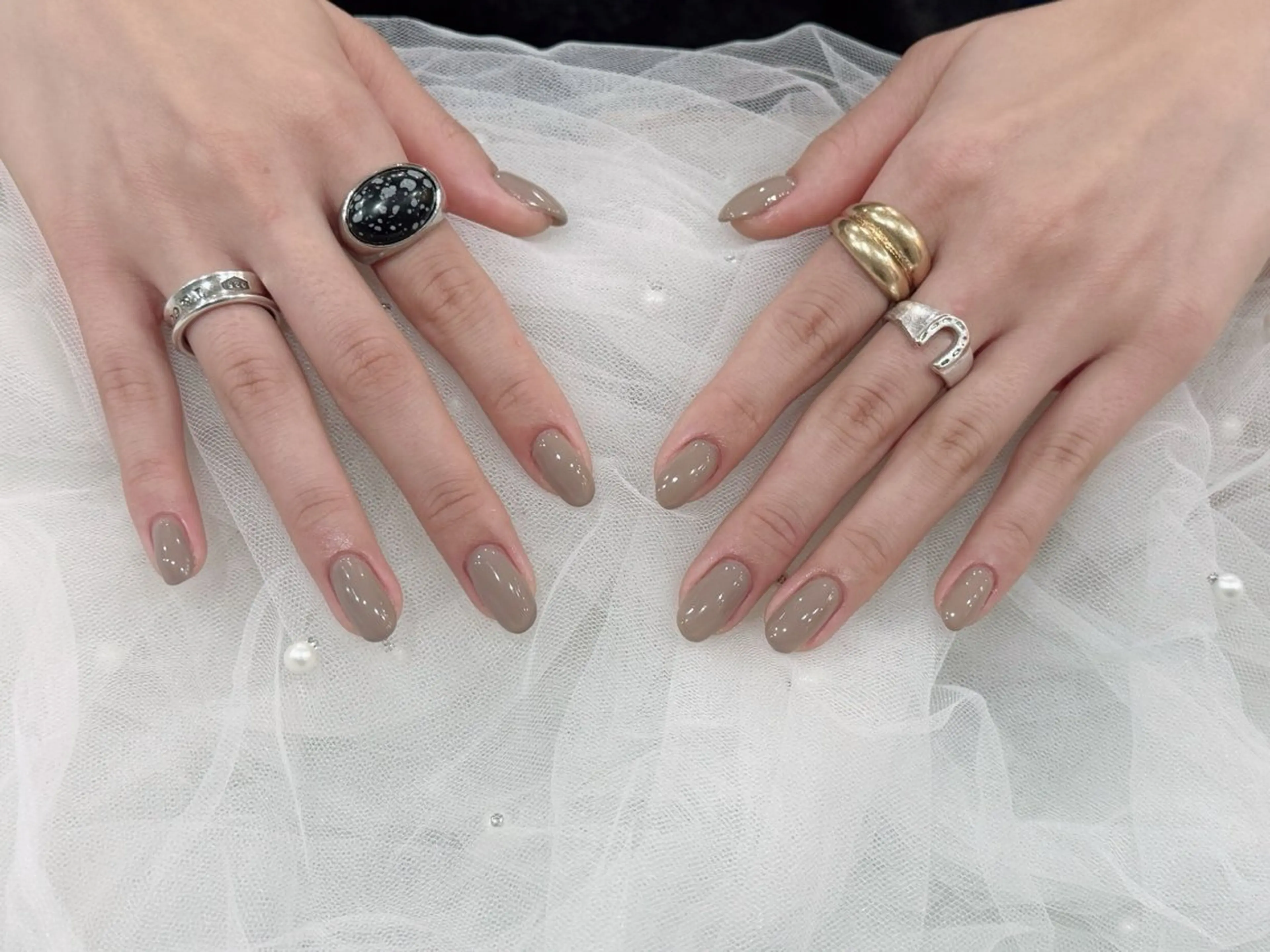 ネイル オフィスネイル ワンカラーネイル ハンドネイル Grandir しずくのネイルデザイン