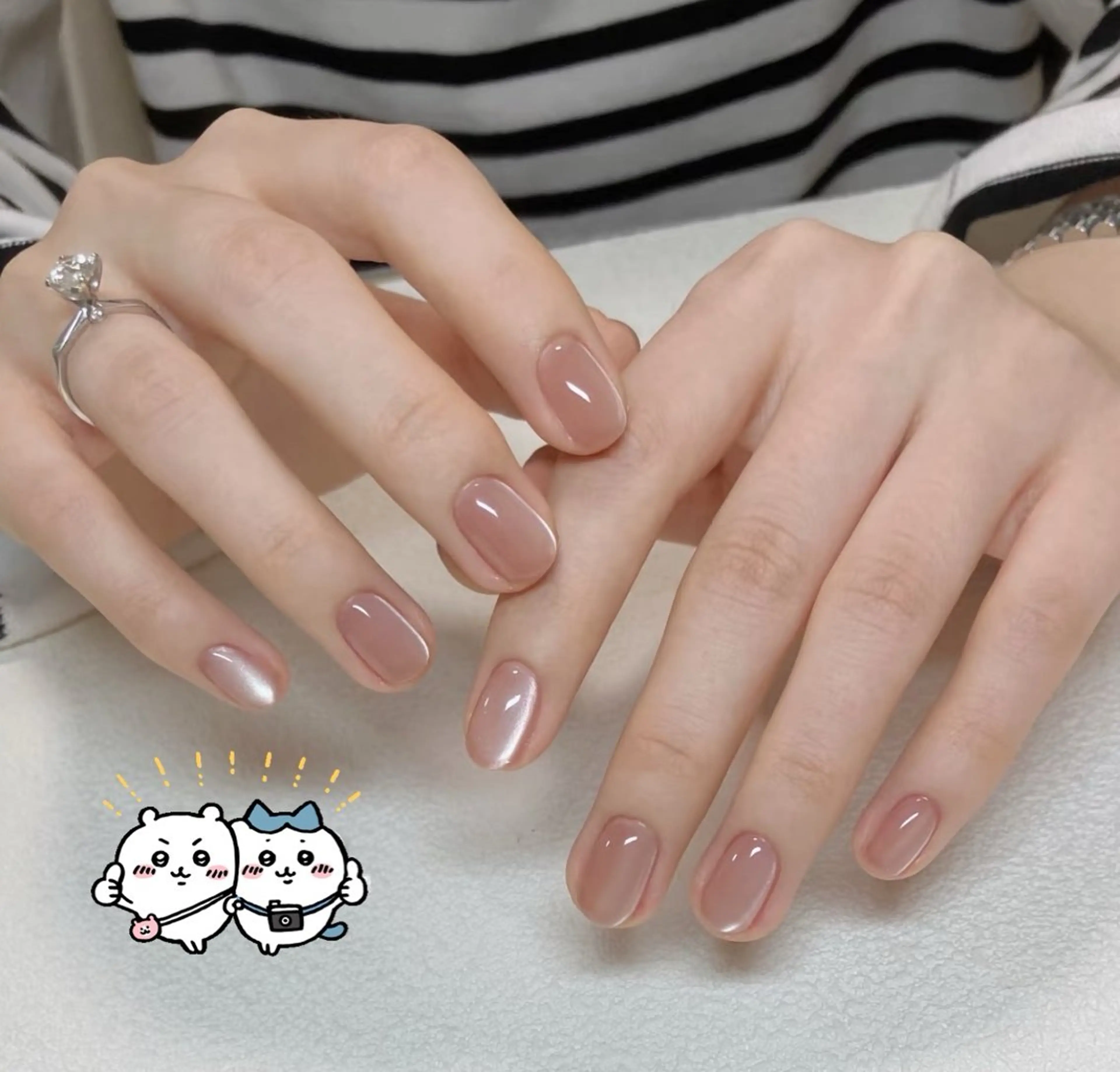 ネイル 長さ出し フレンチネイル 韓国ネイル マグネットネイル マグネットフレンチ Sun Nail 池袋のエステ・リラクイメージ
