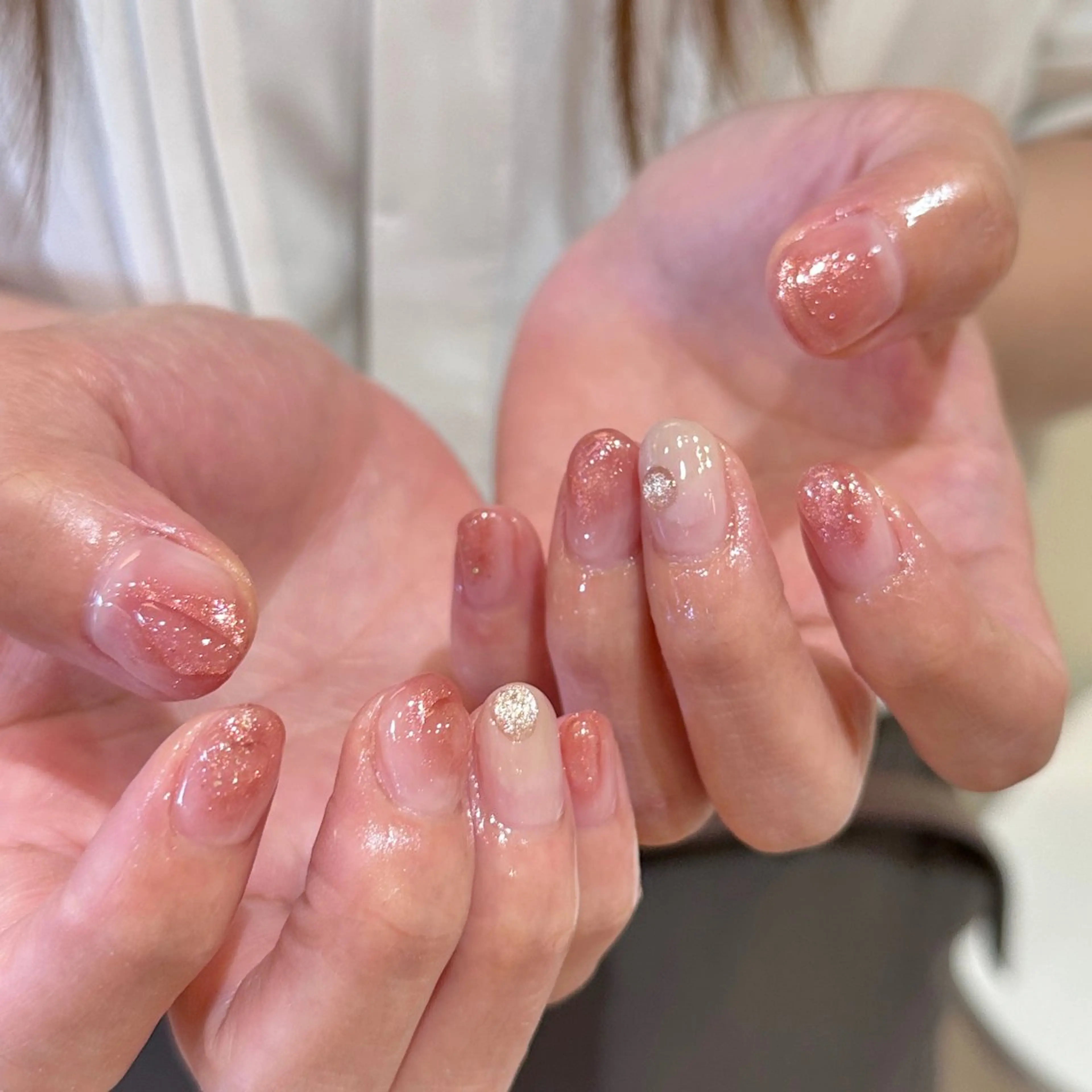 ネイル ハンドネイル 𝕄𝕚𝕪𝕦🤍 自由が丘⌇パラジェルのネイルデザイン