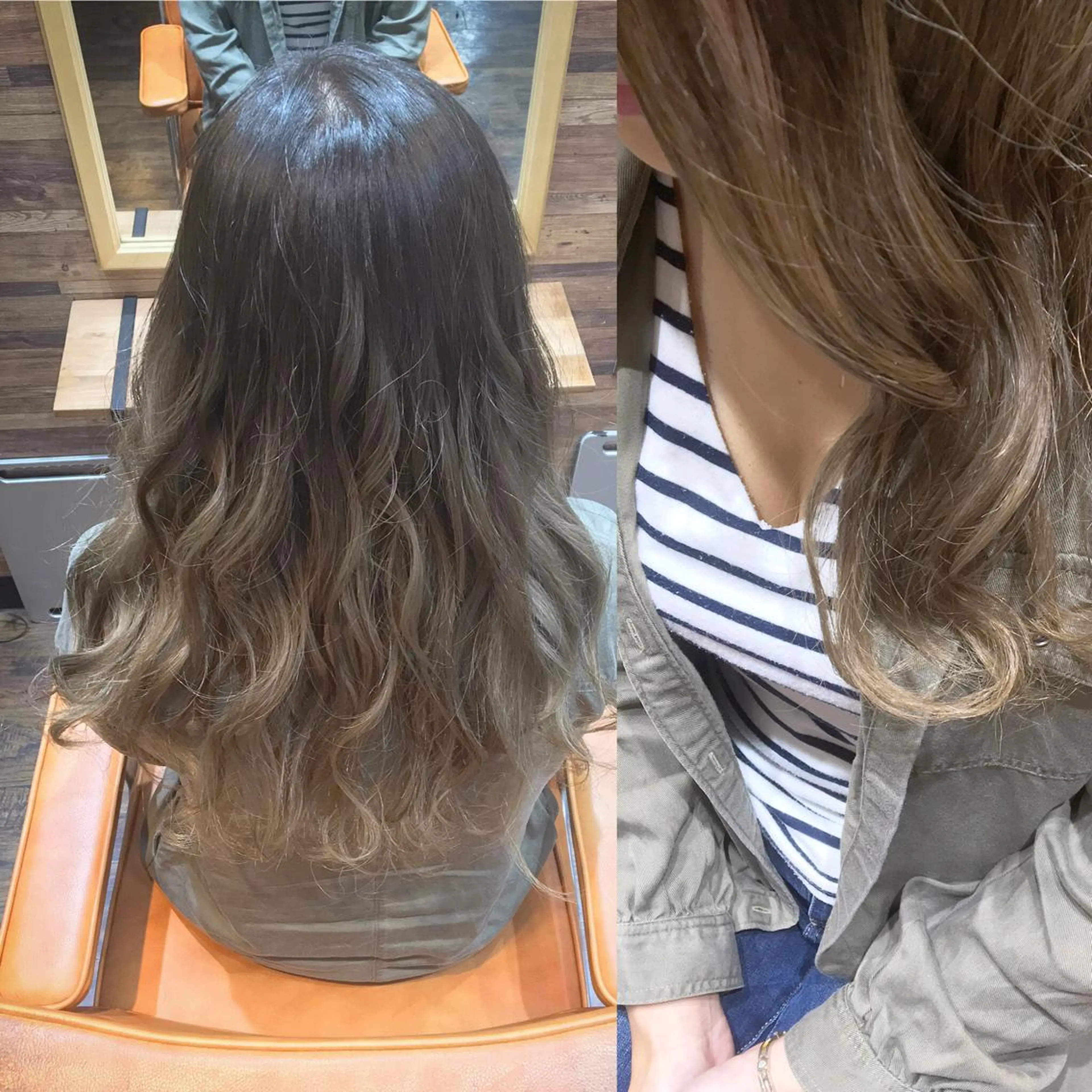 ロング カラー ブリーチ グレージュ イルミナカラー MITSU ✂️のヘアスタイル