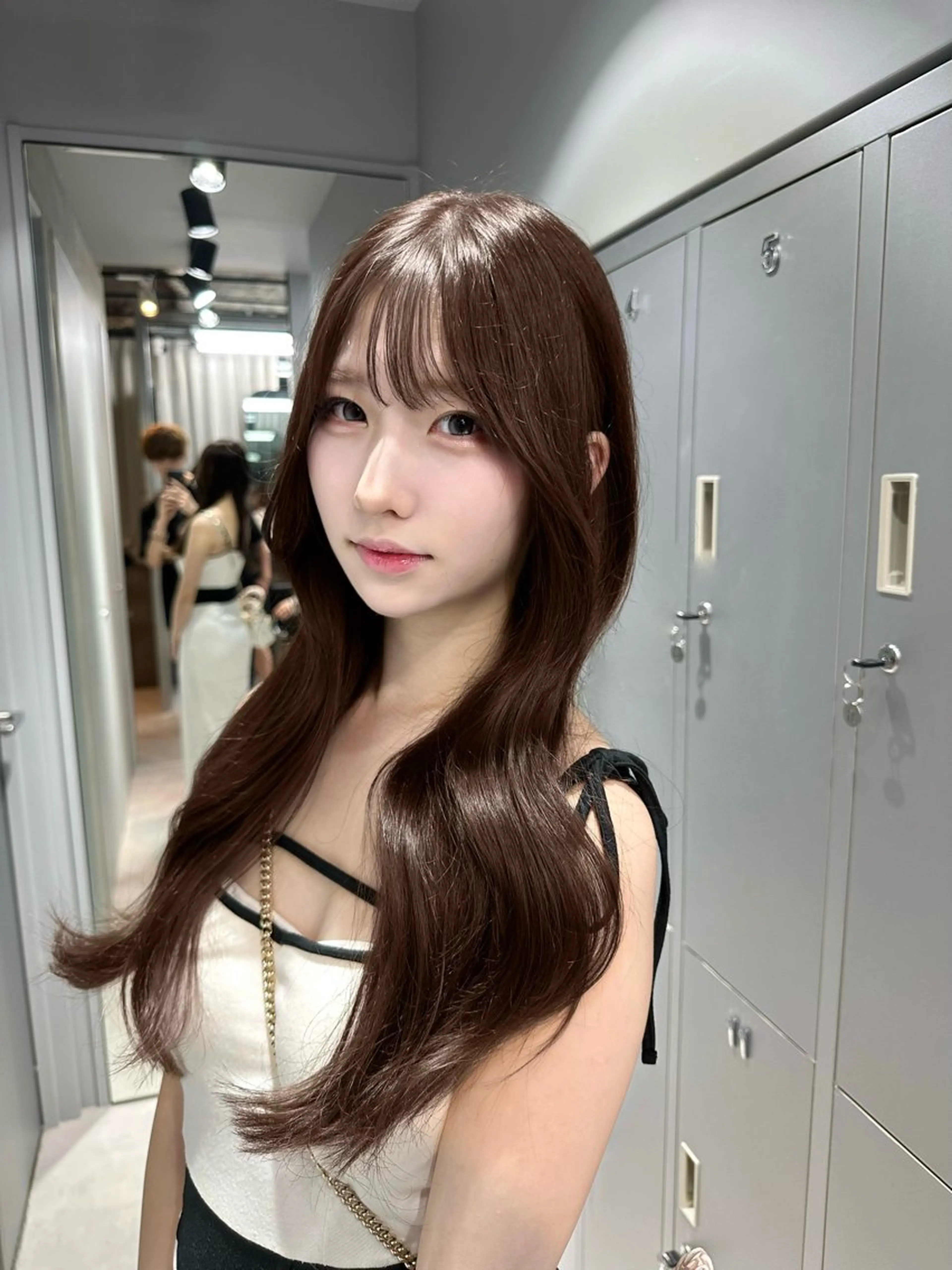 ミディアム カット ヘアカラー トリートメント 韓国風/ワンホンヘア 髪質改善/MaCoのヘアスタイル