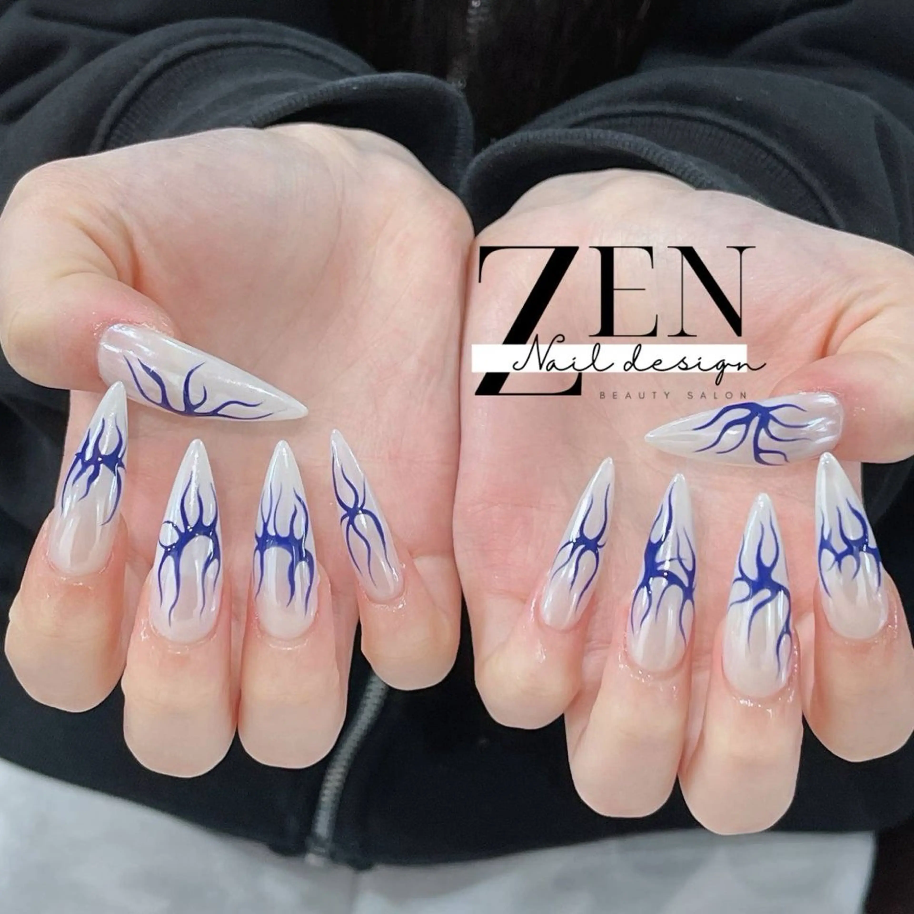 ネイル チークネイル 長さ出し フレンチネイル 韓国ネイル マグネットネイル ハンドネイル Zen Nail Design 池袋のネイルデザイン