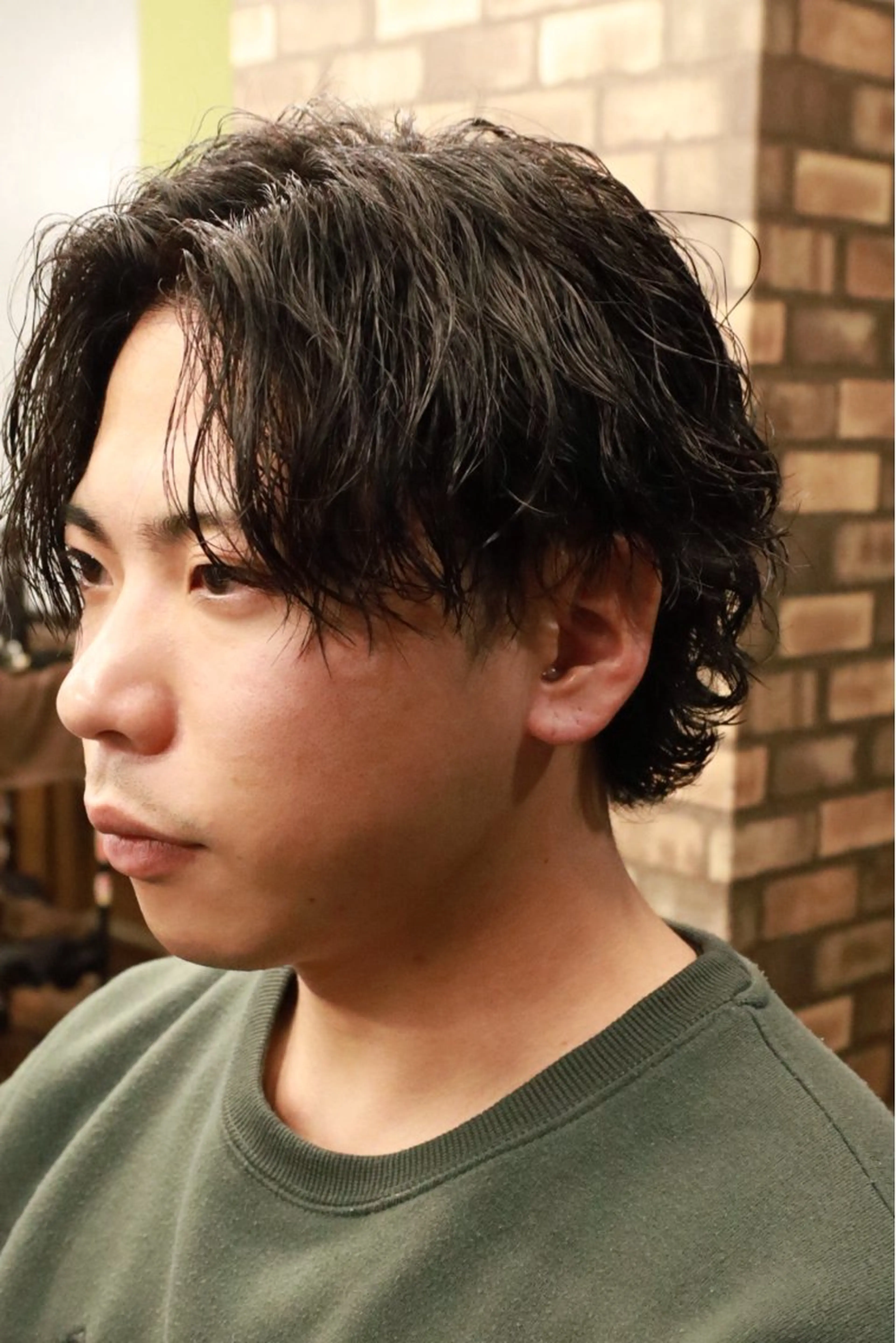 ミディアム カット パーマ Maison所属・メンズ特化 浜本志厳のヘアスタイル