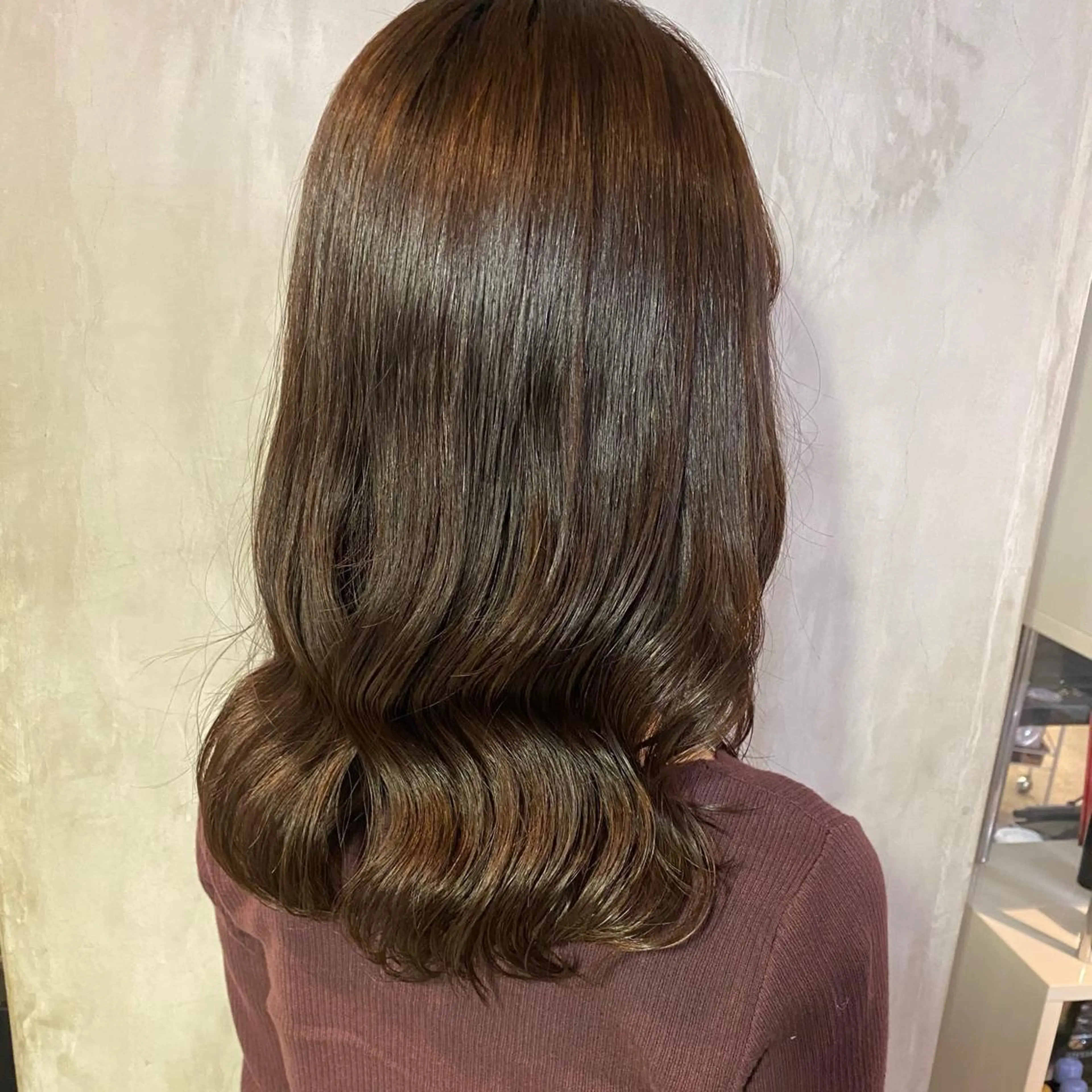 セミロング カラー ヘアアレンジ 切りっぱなしボブ/ デザインカラー店長のヘアスタイル