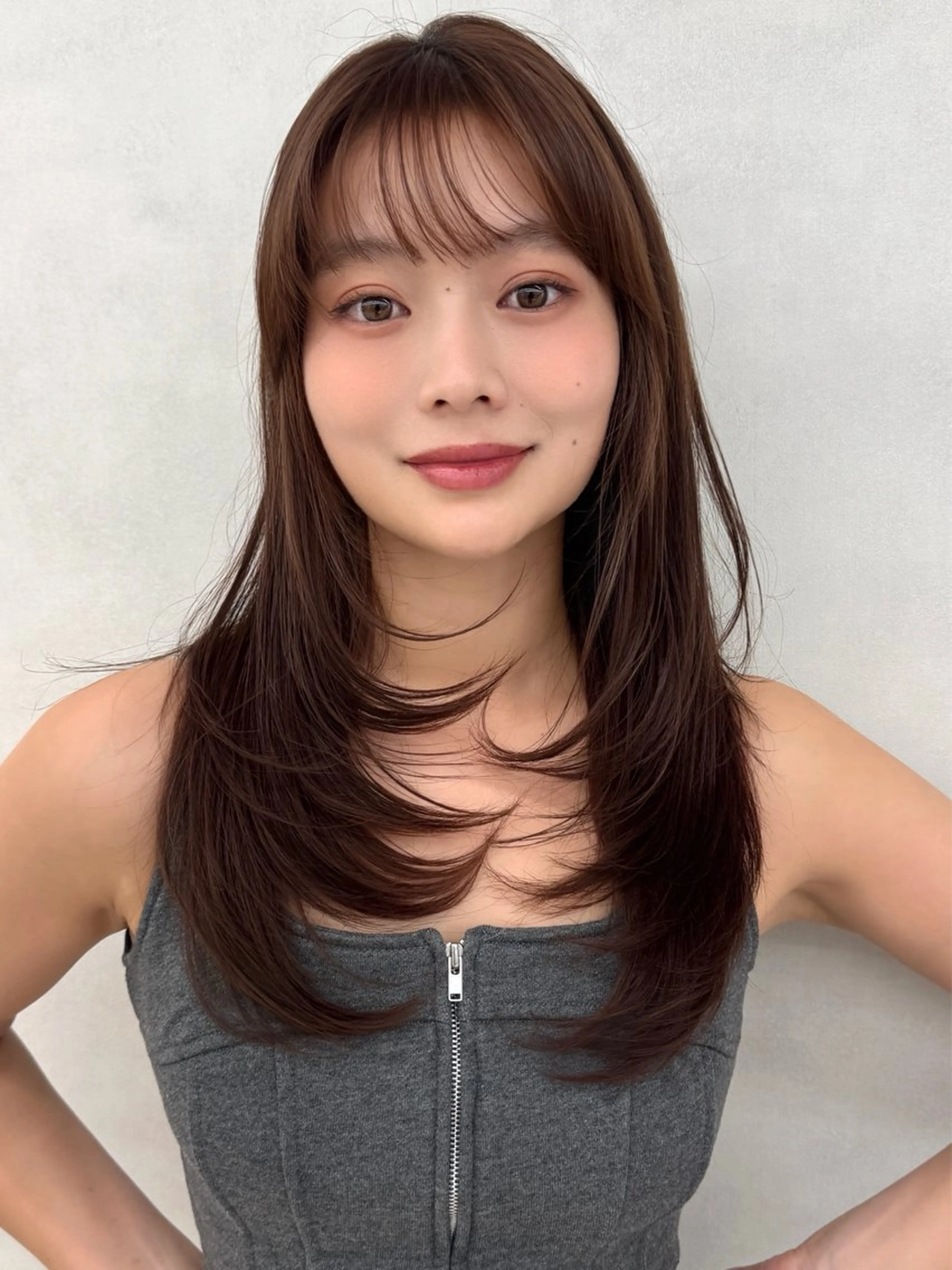 ロング 韓国風ヘア レイヤーカット カット ヘアカラー トリートメント 韓国風レイヤー/ ボブ/しんやのヘアスタイル