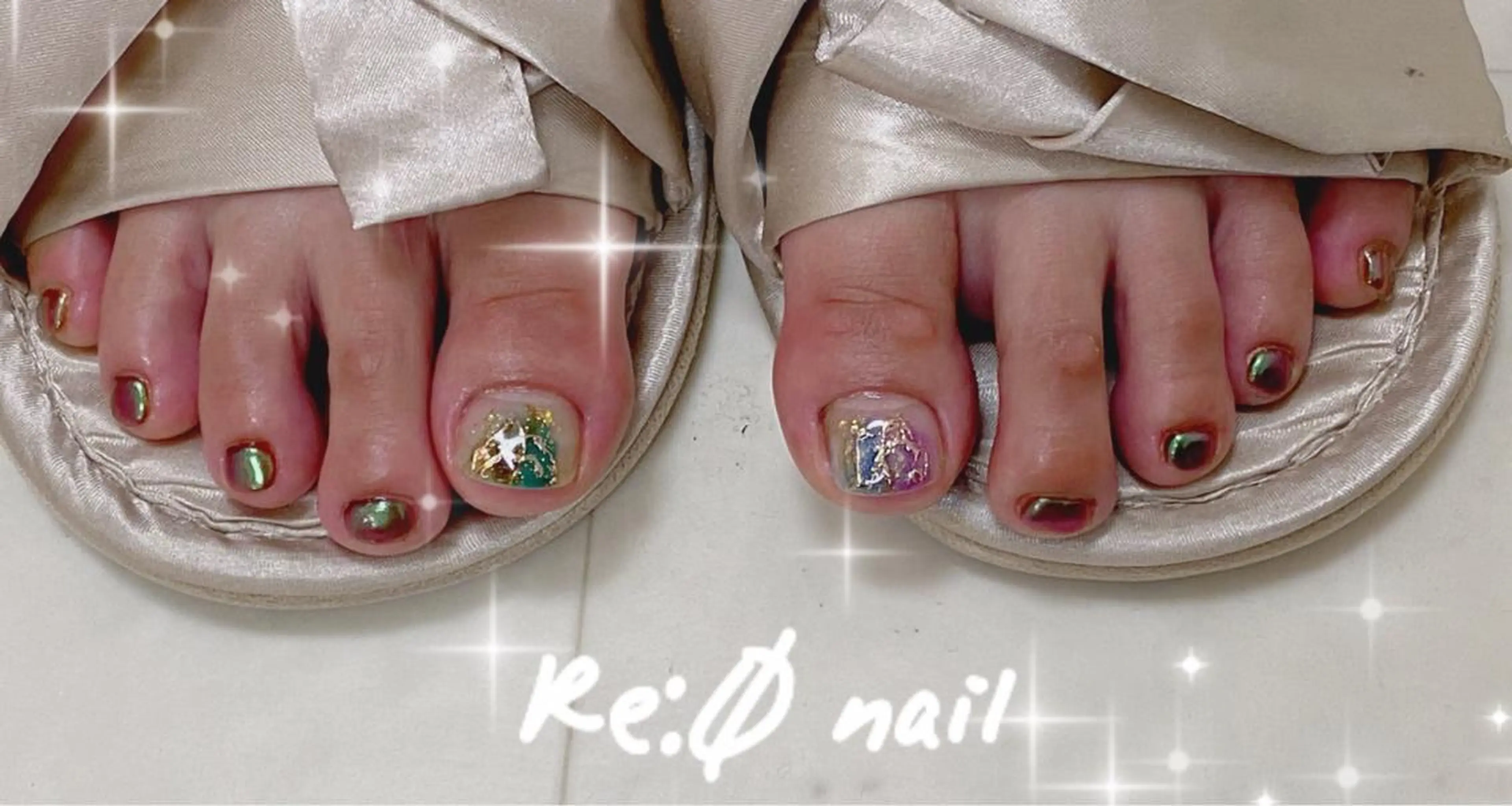 ネイル ニュアンスネイル フットネイル Re:Ø nail 🩵TSUJIのネイルデザイン