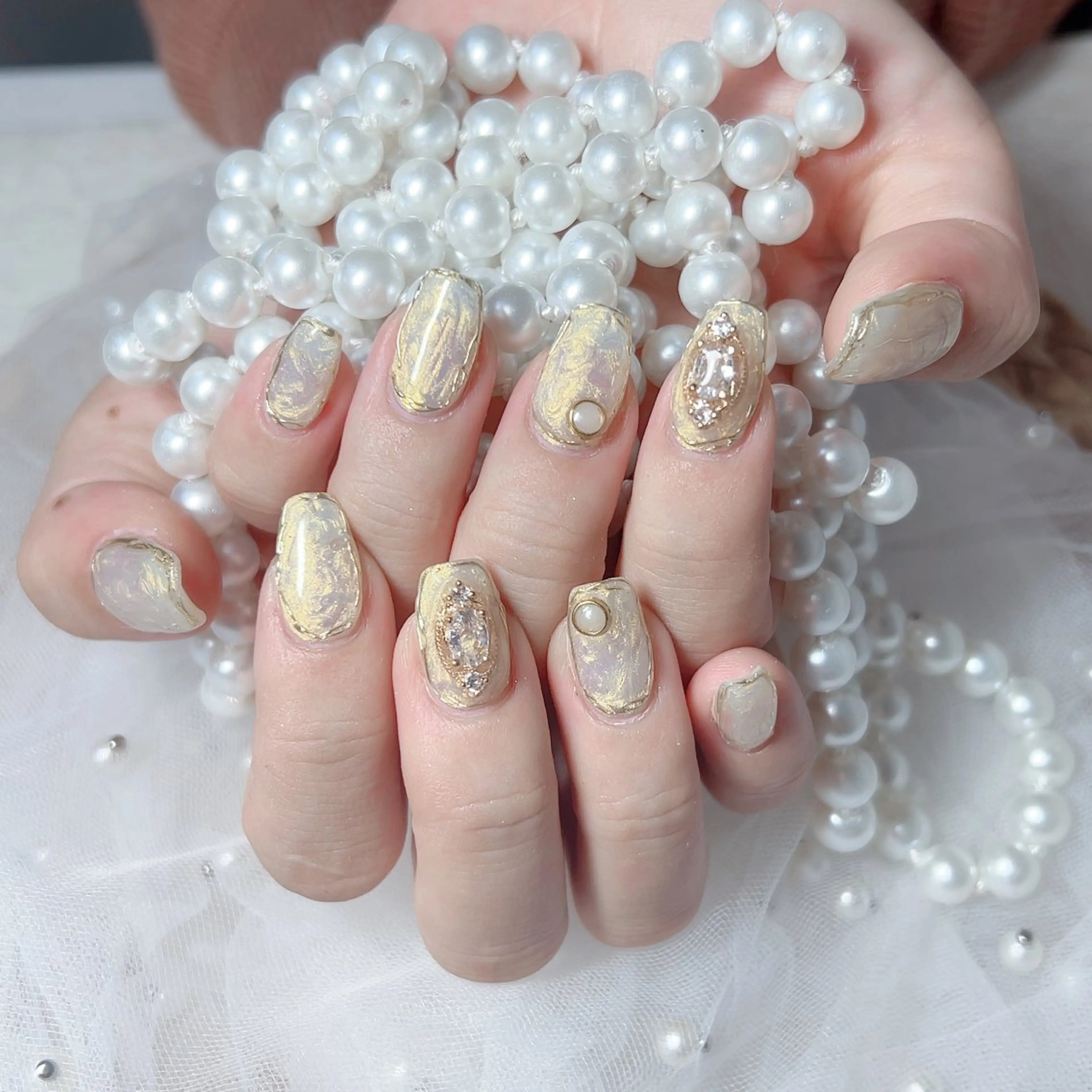 ネイル ハンドネイル M🌷nail 長さだし専門店のネイルデザイン