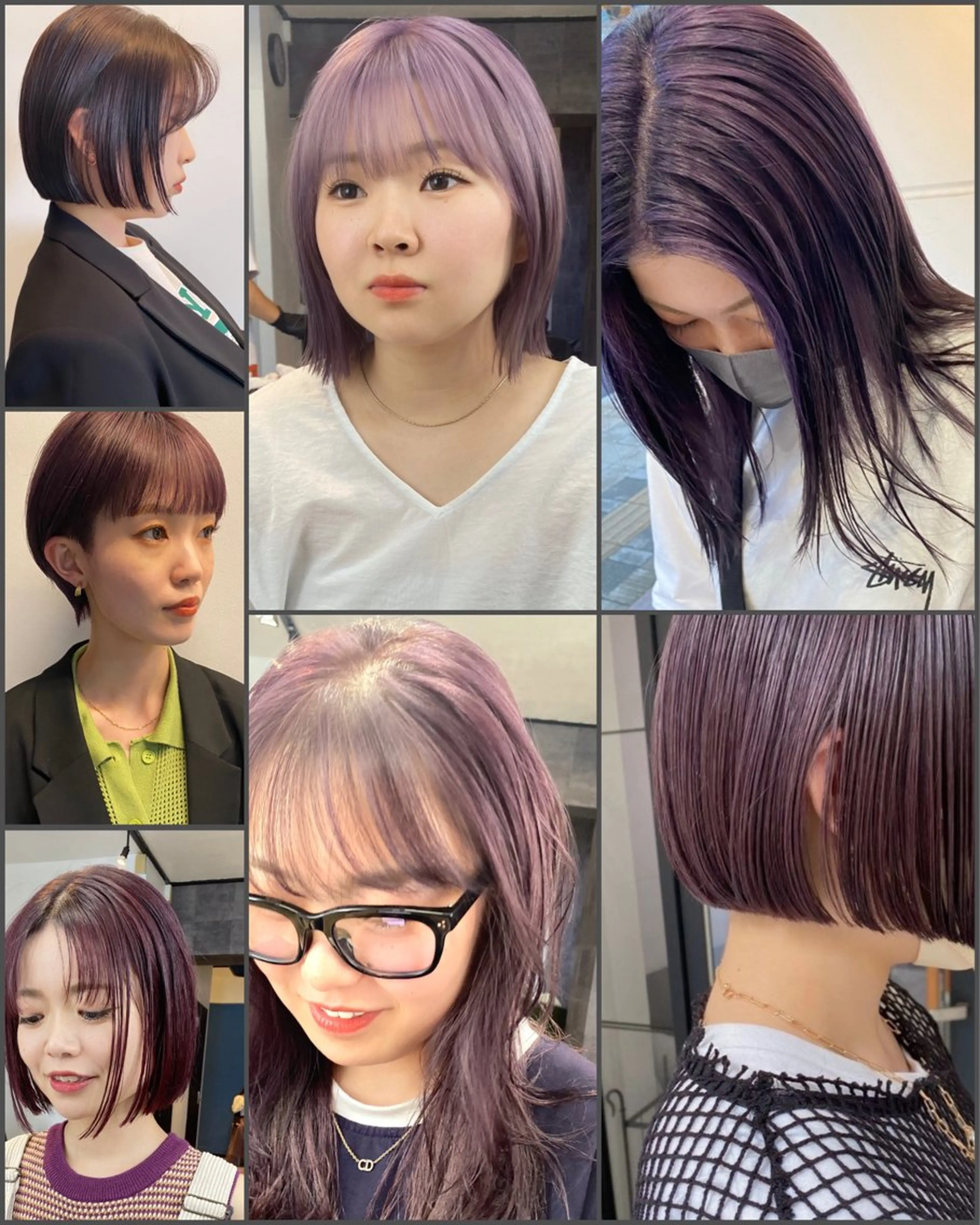 ミディアム カラー ヘアアレンジ キッズ ラベンダーカラー パープルカラー 広島/ボブ/レイヤー 🌿‬wakabaのヘアスタイル