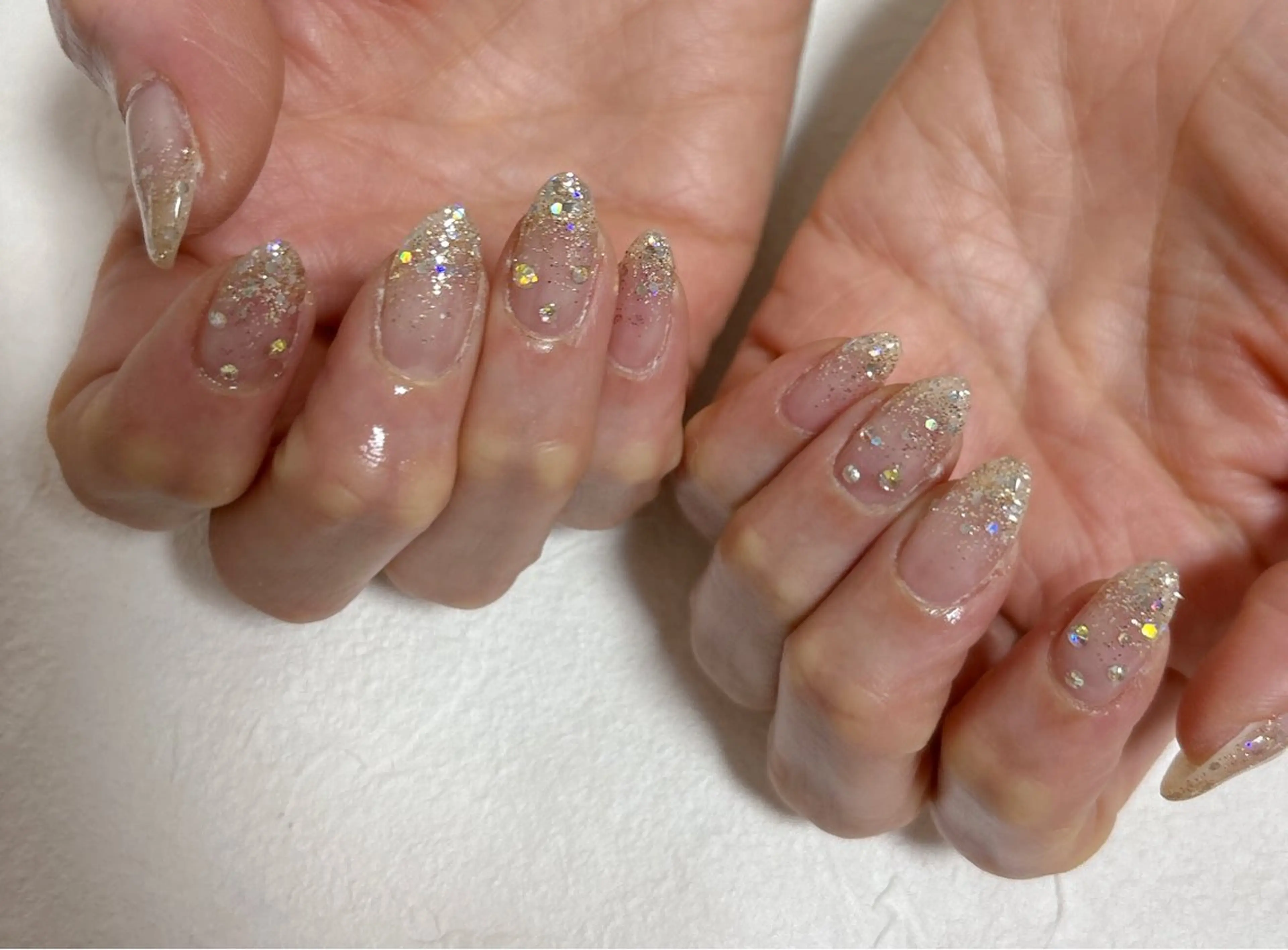 ネイル オーロラネイル フットネイル フレンチネイル ジェルネイル 韓国ネイル Mogu nail 二子玉川のネイルデザイン