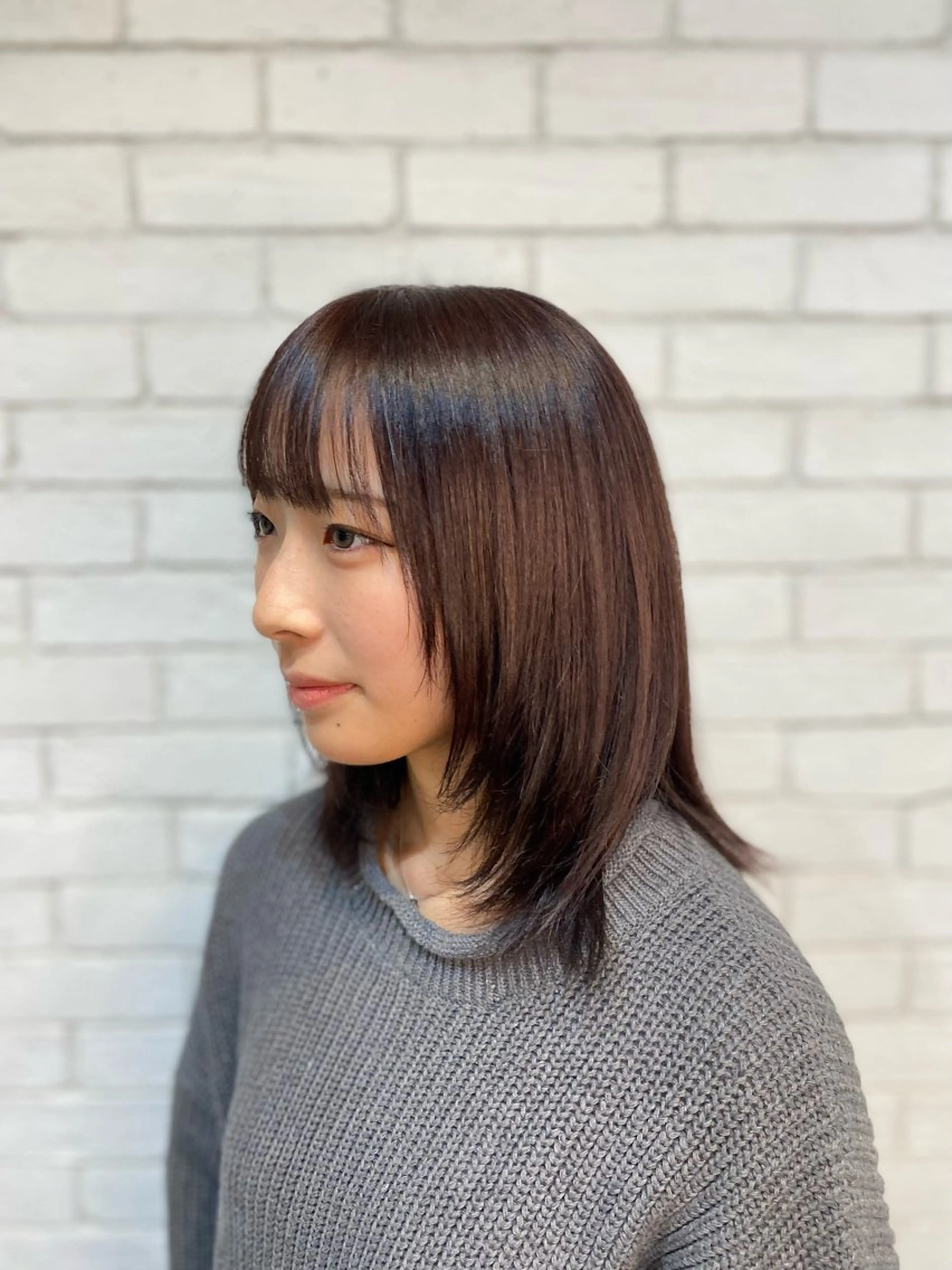 ミディアム カラー カット ヘアカラー トリートメント ヨシダ フミノリのヘアスタイル