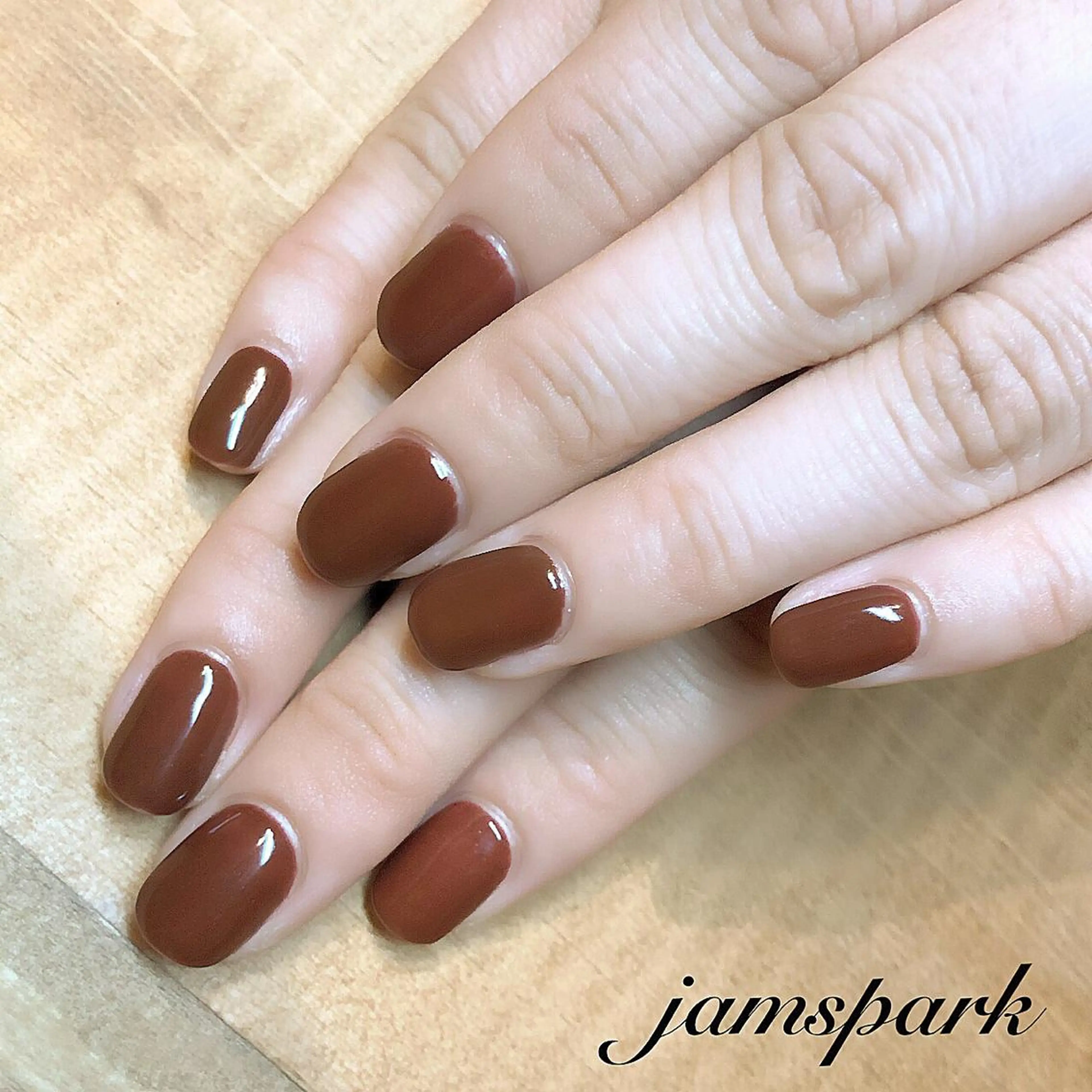ネイル ボルドー ブラウン ワンカラーネイル シンプルネイル jamspark ✨のネイルデザイン