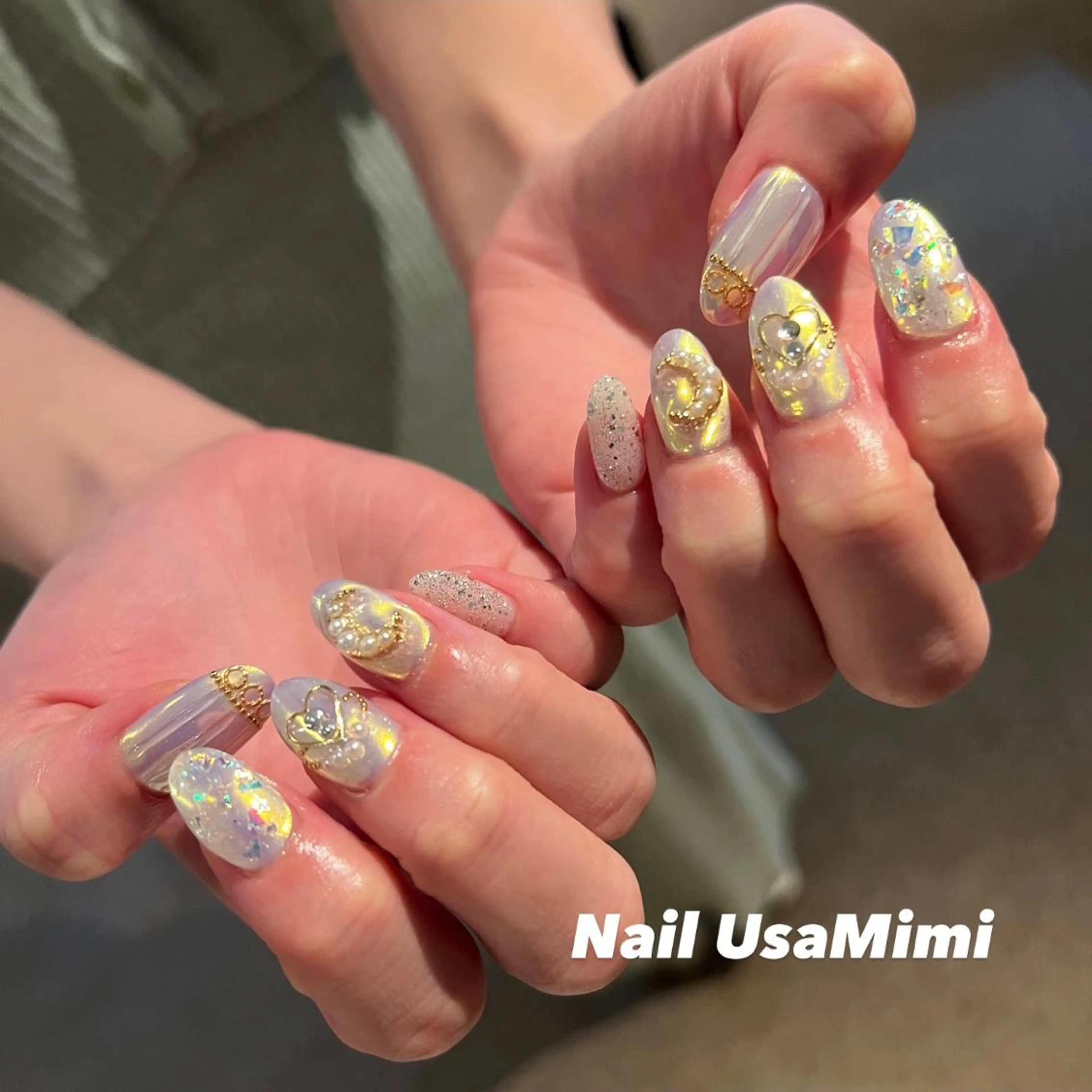 ネイル クリアネイル フットネイル ジェルネイル マグネットネイル 持ち込み 本町ネイルNail UsaMimiのネイルデザイン