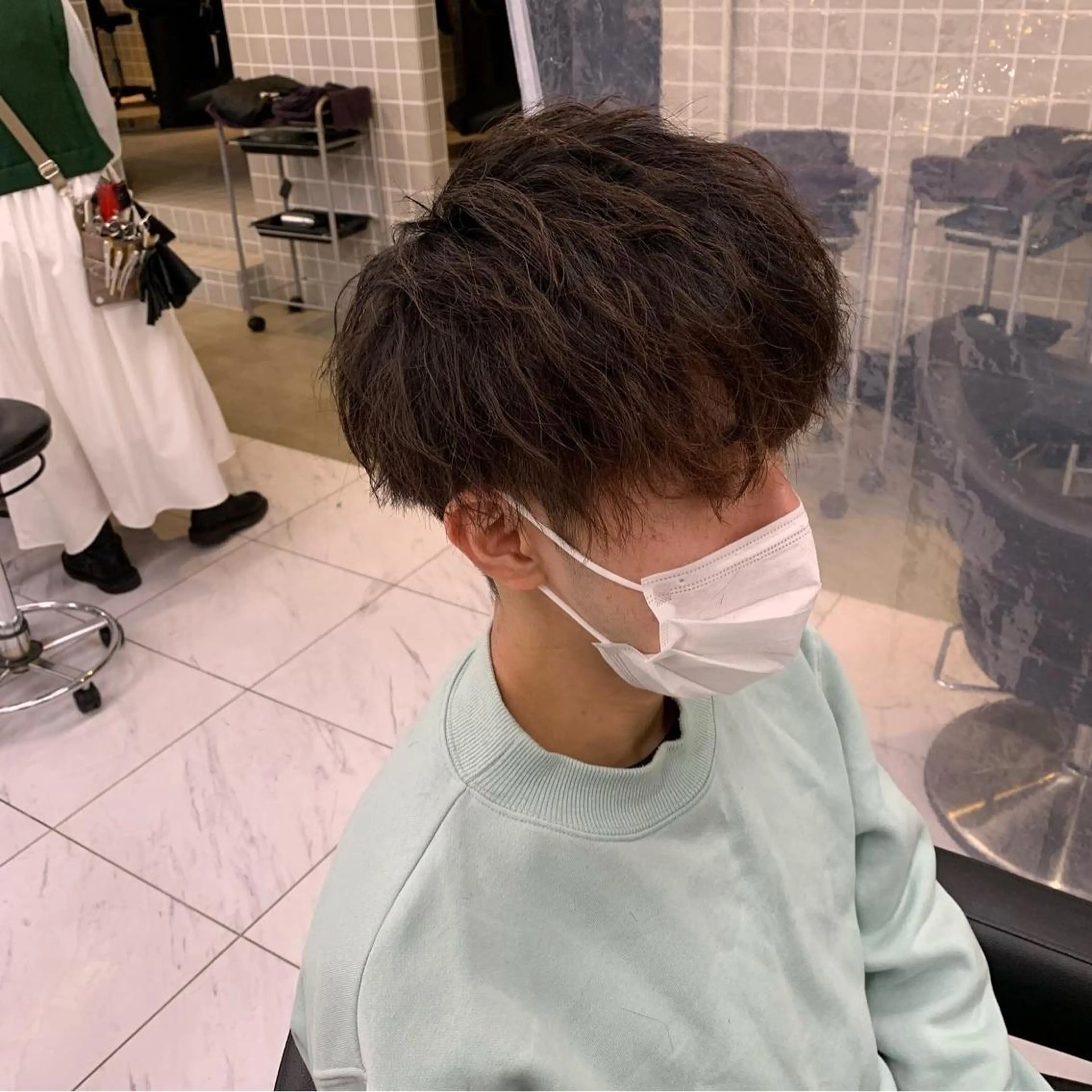 ショート カラー パーマ メンズ カット パーマ トリートメント ヘッドスパ ヘアセット ✨メンズウルフ特化 美容師タイガ✨のヘアスタイル