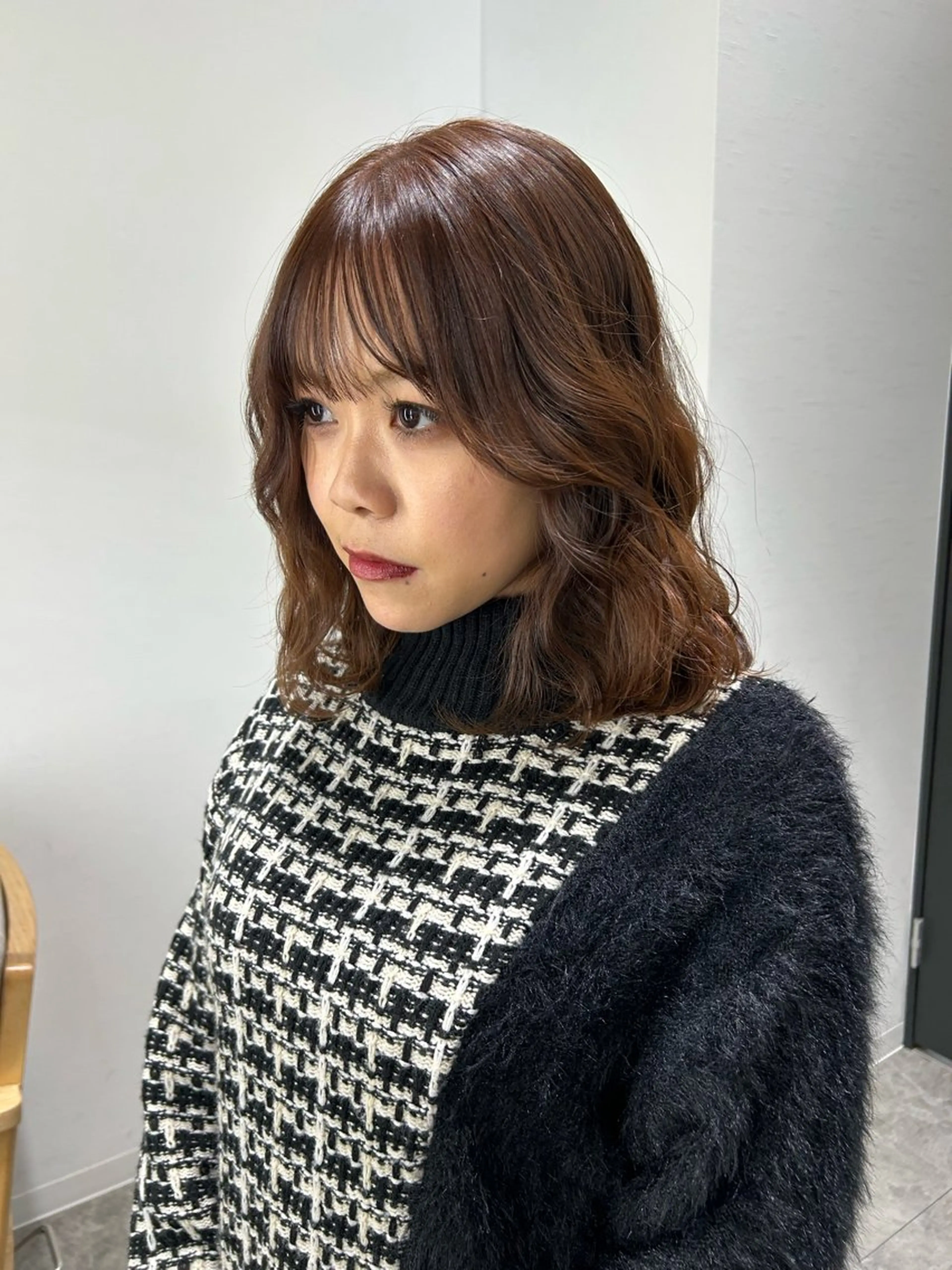 ミディアム カラー 似合わせ前髪/ 小顔カット🎀そうのヘアスタイル