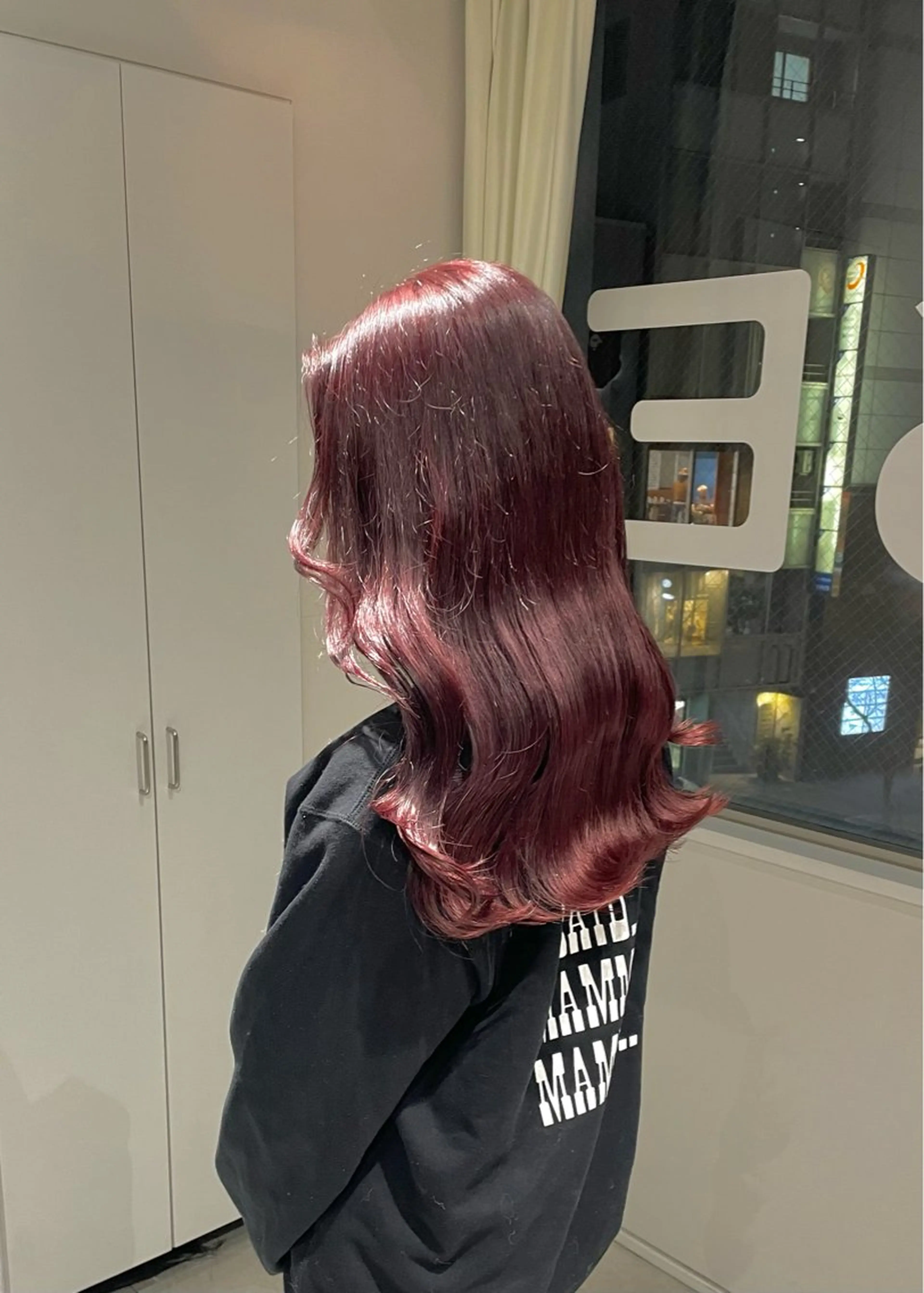 ロング カラー ボルドーカラー ヘアカラー トリートメント 🌷ケアブリーチ /透明感/れい🌷のヘアスタイル