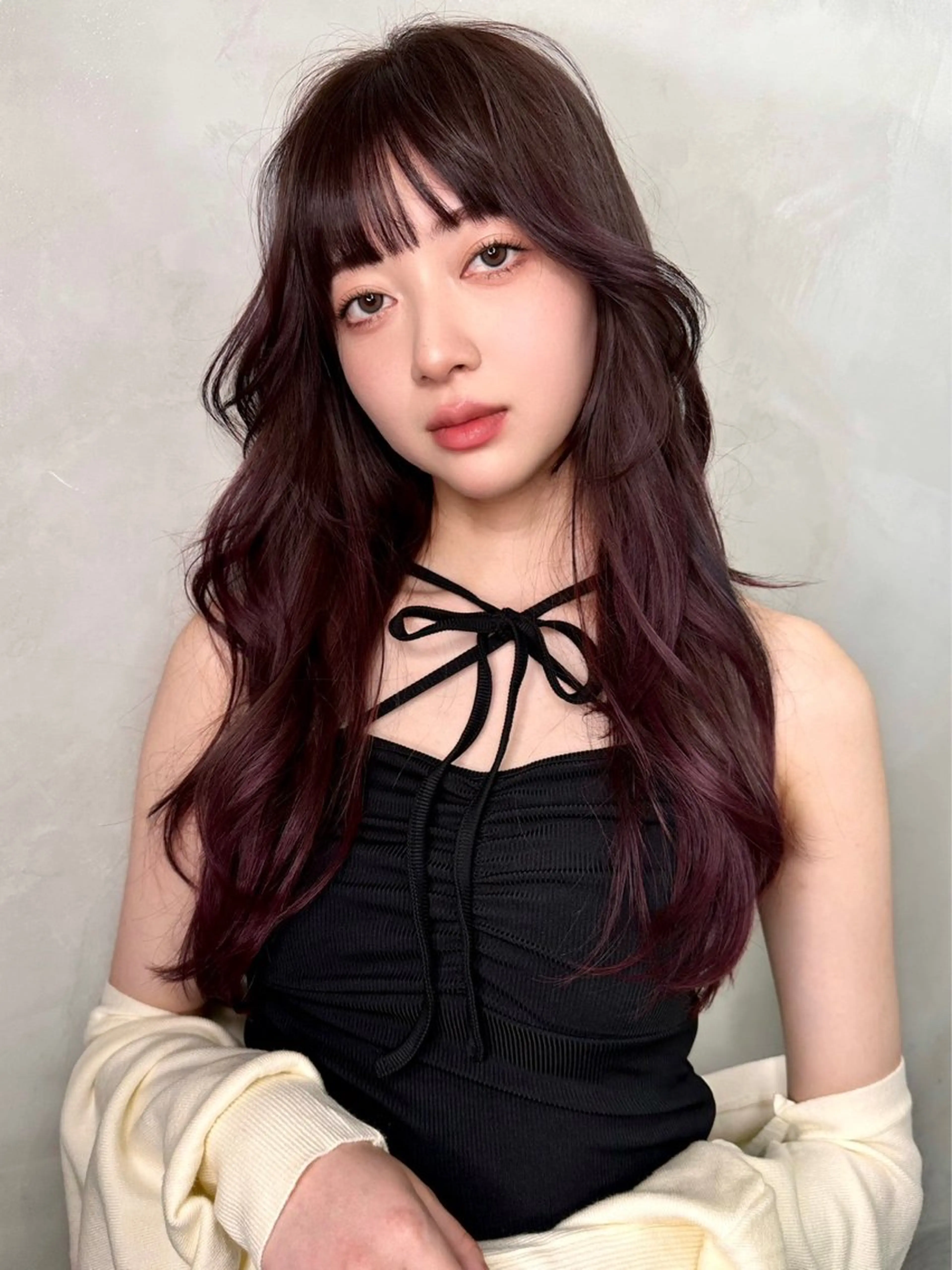 ロング カラー ボブ 顔周りカット 韓国風ヘア レイヤーカット ショート特化/ 似合わせカット/高津のヘアスタイル