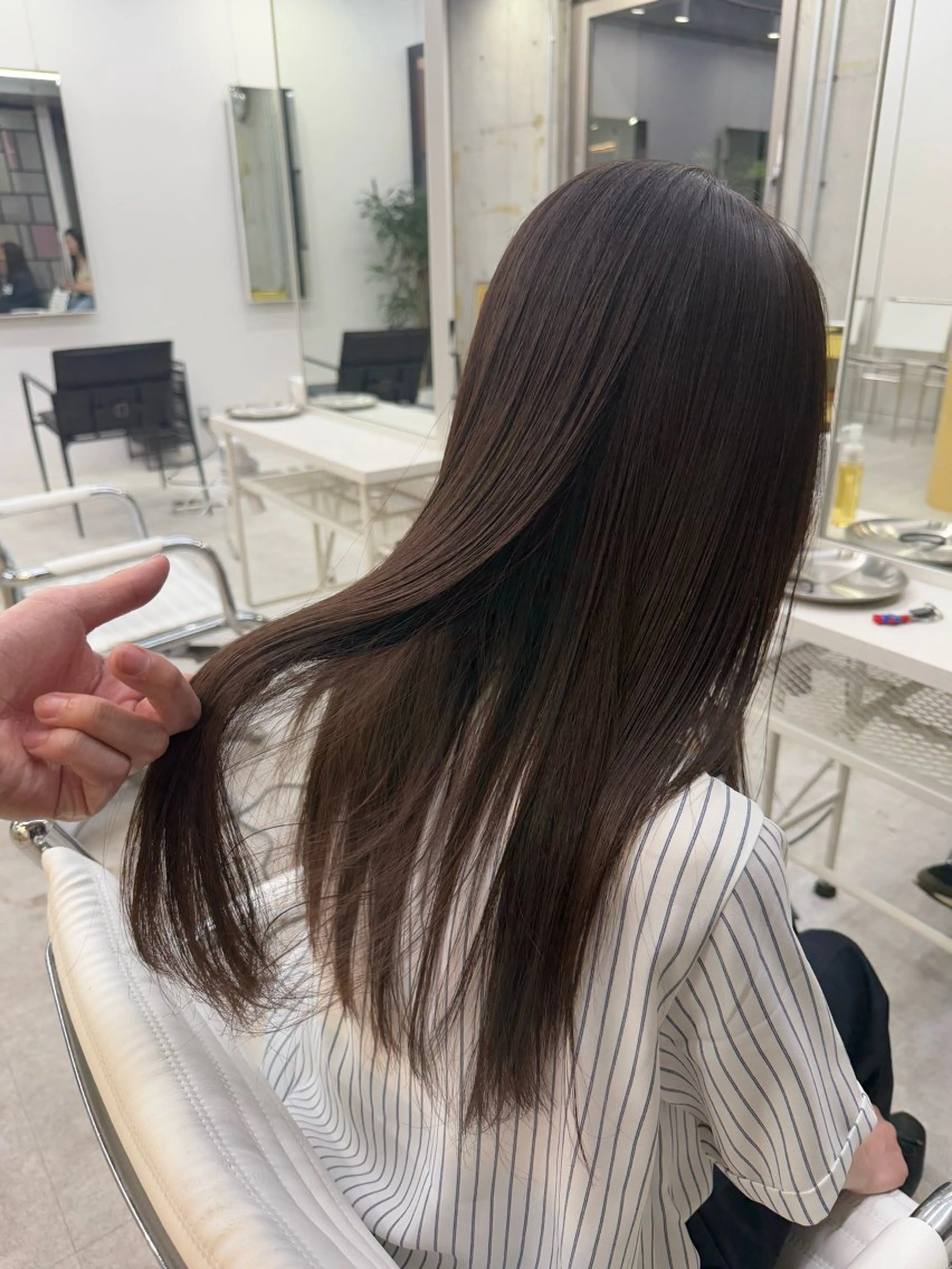 ロング カラー パーマ 髪質改善 縮毛矯正 トリートメント 縮毛矯正 トリートメント 國井 廉のヘアスタイル
