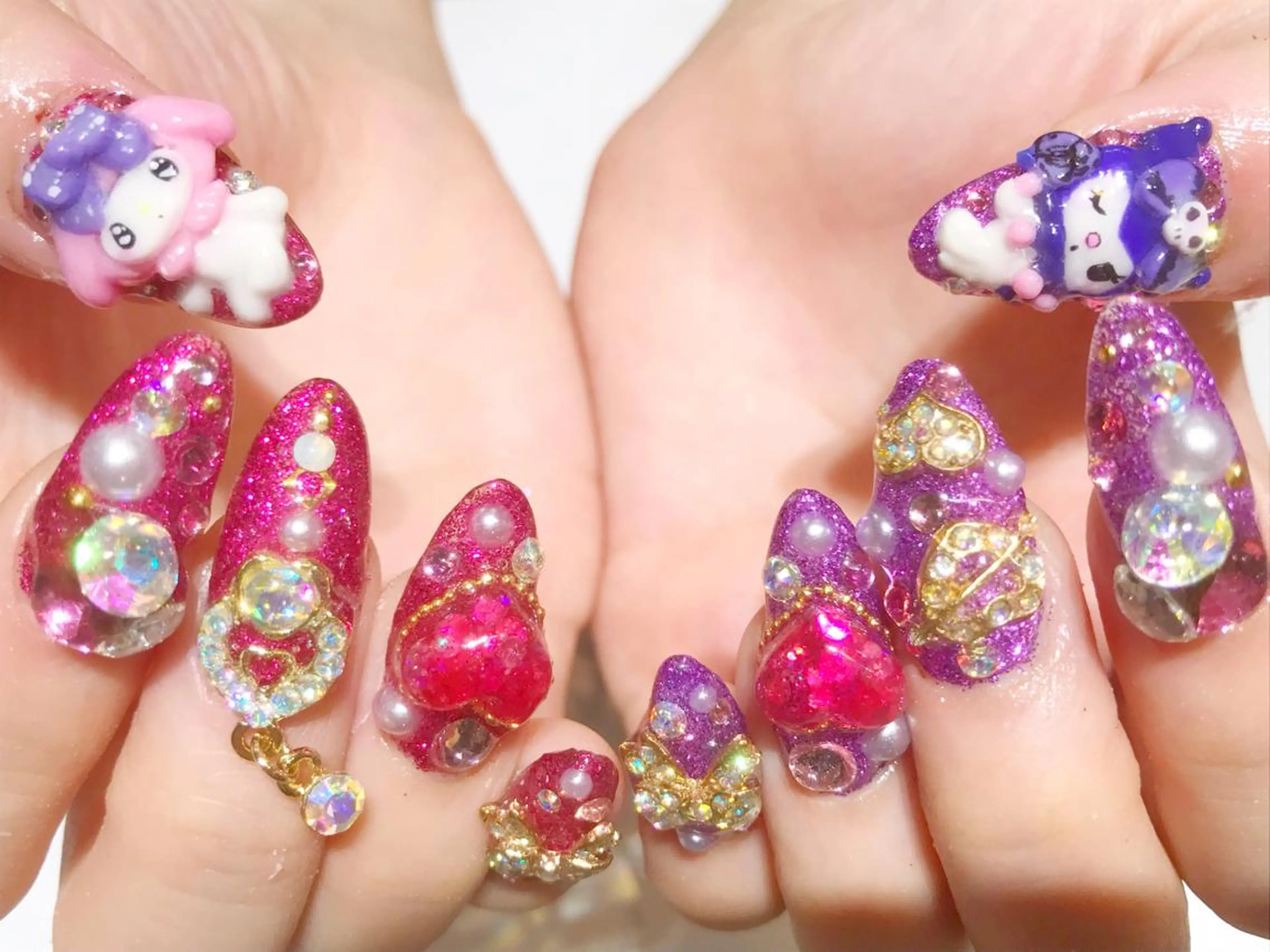 ネイル アートネイル ハート 持ち込み スカルプネイル YUN 💅のネイルデザイン