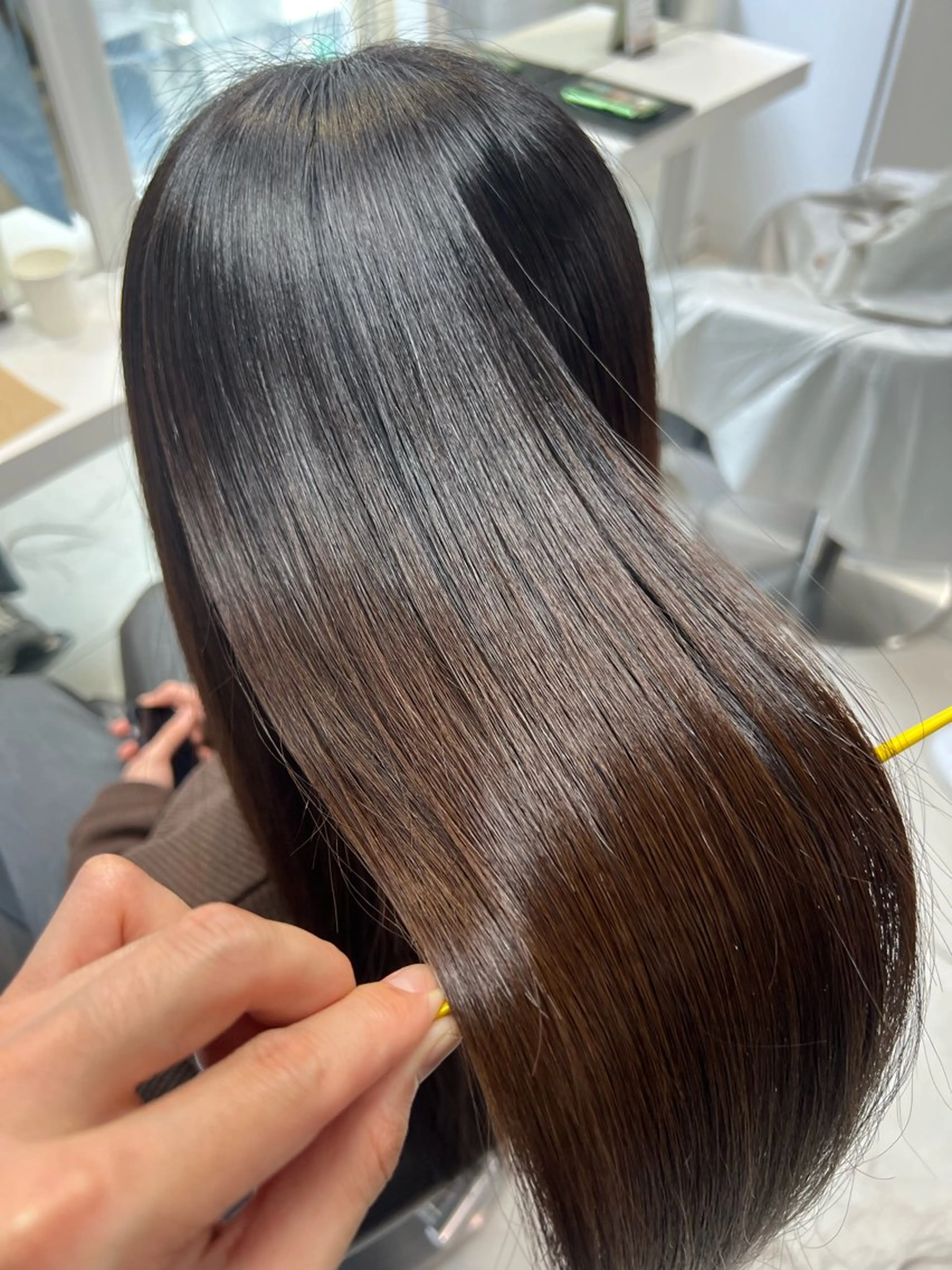 ロング パーマ カット 縮毛矯正 トリートメント 染野 匠のヘアスタイル