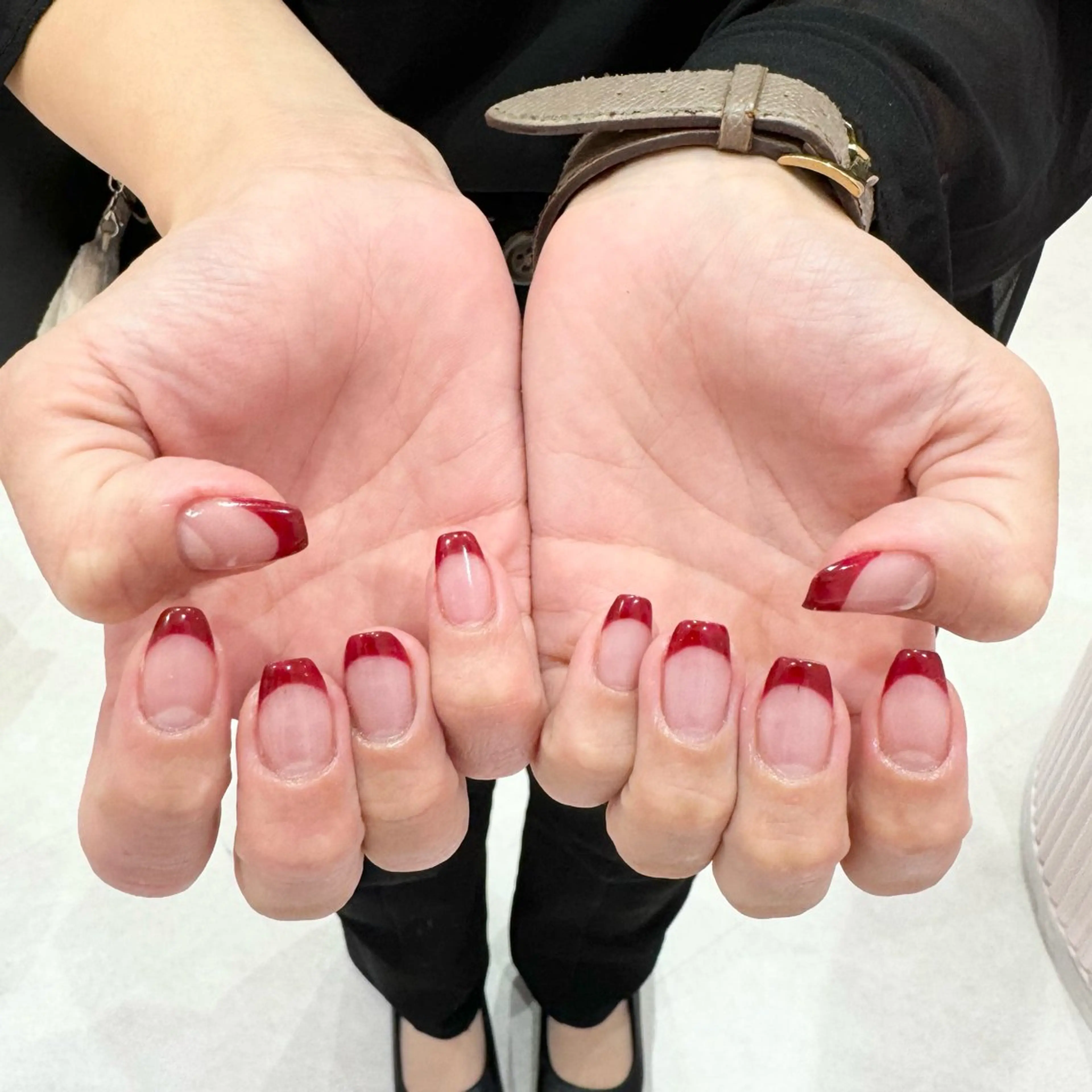 ネイル ボルドー フレンチネイル LUCY NAIL&EYE所属・LUCY 心斎橋店/ Riko🎀のネイルデザイン