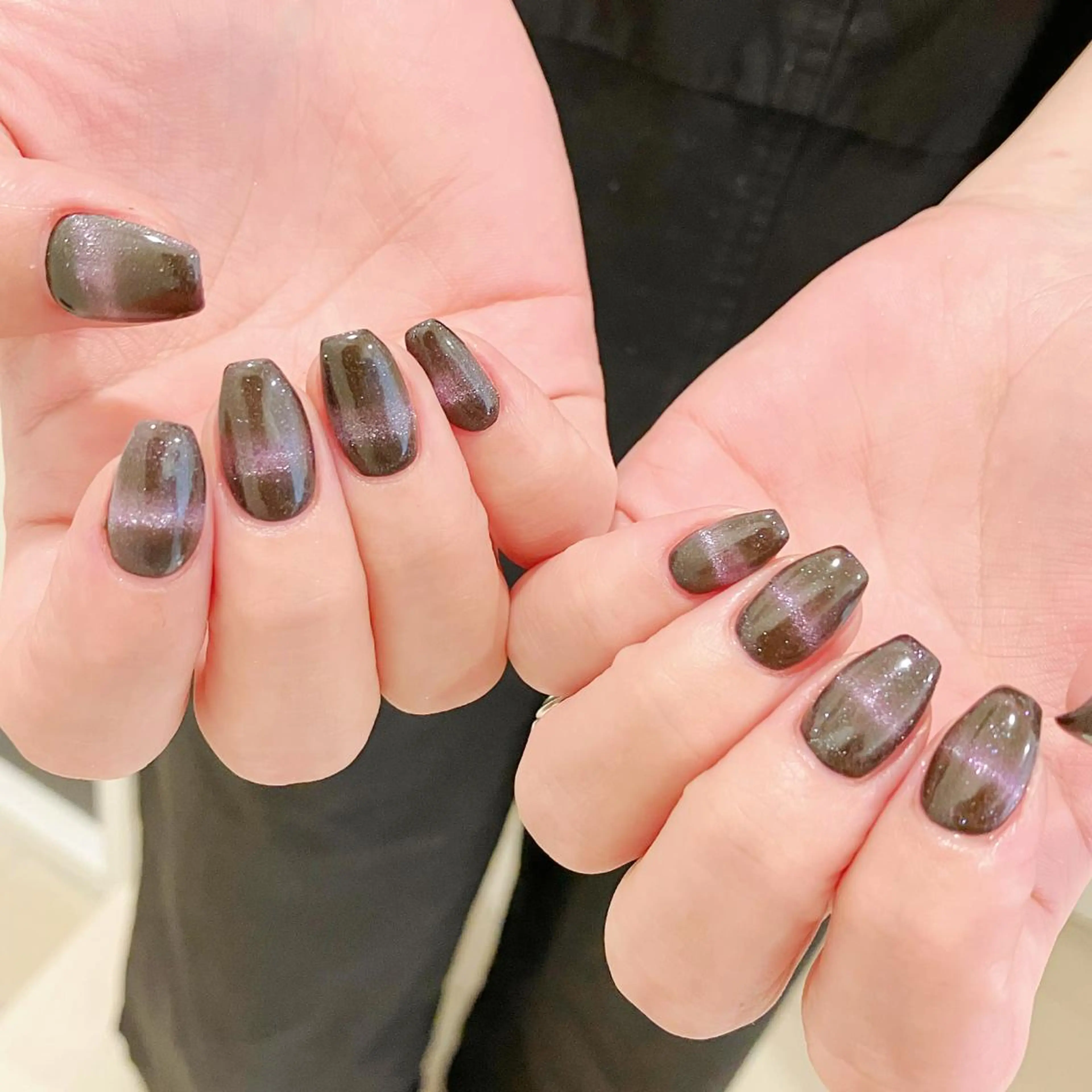 ネイル オーロラネイル フラッシュネイル ジェルネイル 氷ネイル・うるうるネイル キラキラネイル Amour baseのネイルデザイン