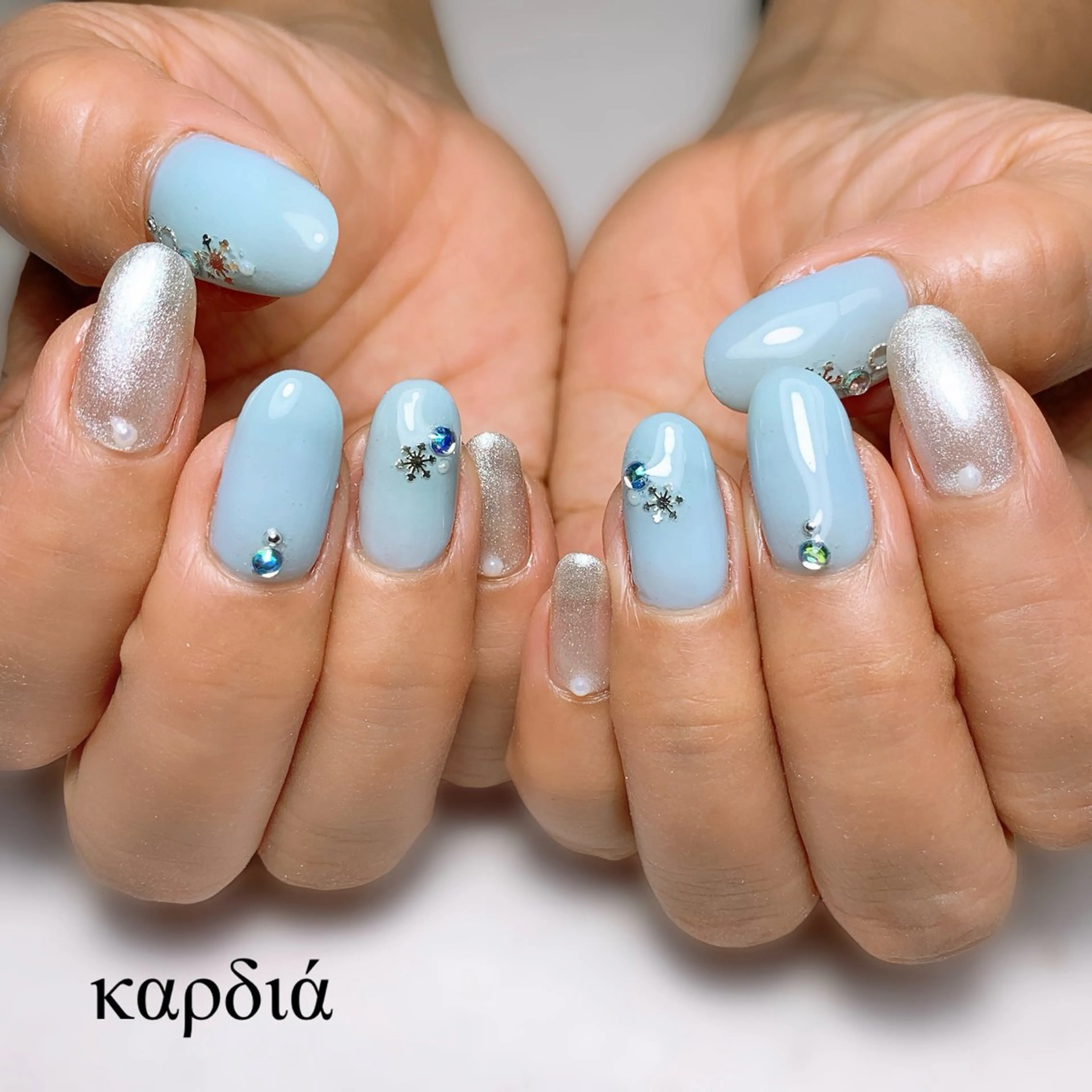 ネイル ハンドネイル καρδιά -ｶﾙﾃﾞｨｱ-のネイルデザイン