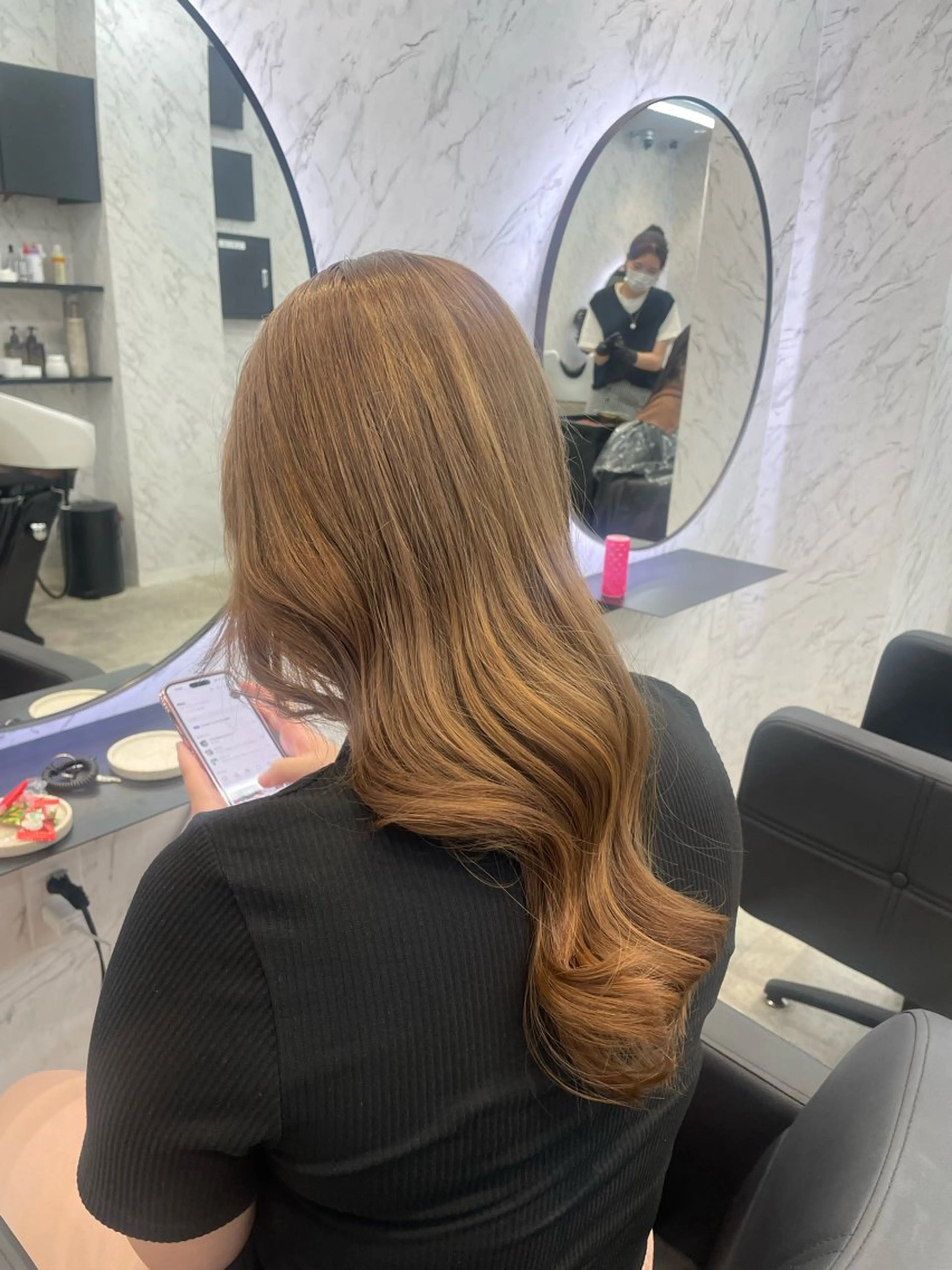ロング カラー ベージュカラー ミルクティーベージュ ヘアカラー hair salon dot. mooda 韓国風サロン 町田店所属・韓国風ヘア🎀🩶 /♡𝓝𝓸𝓪♡のヘアスタイル