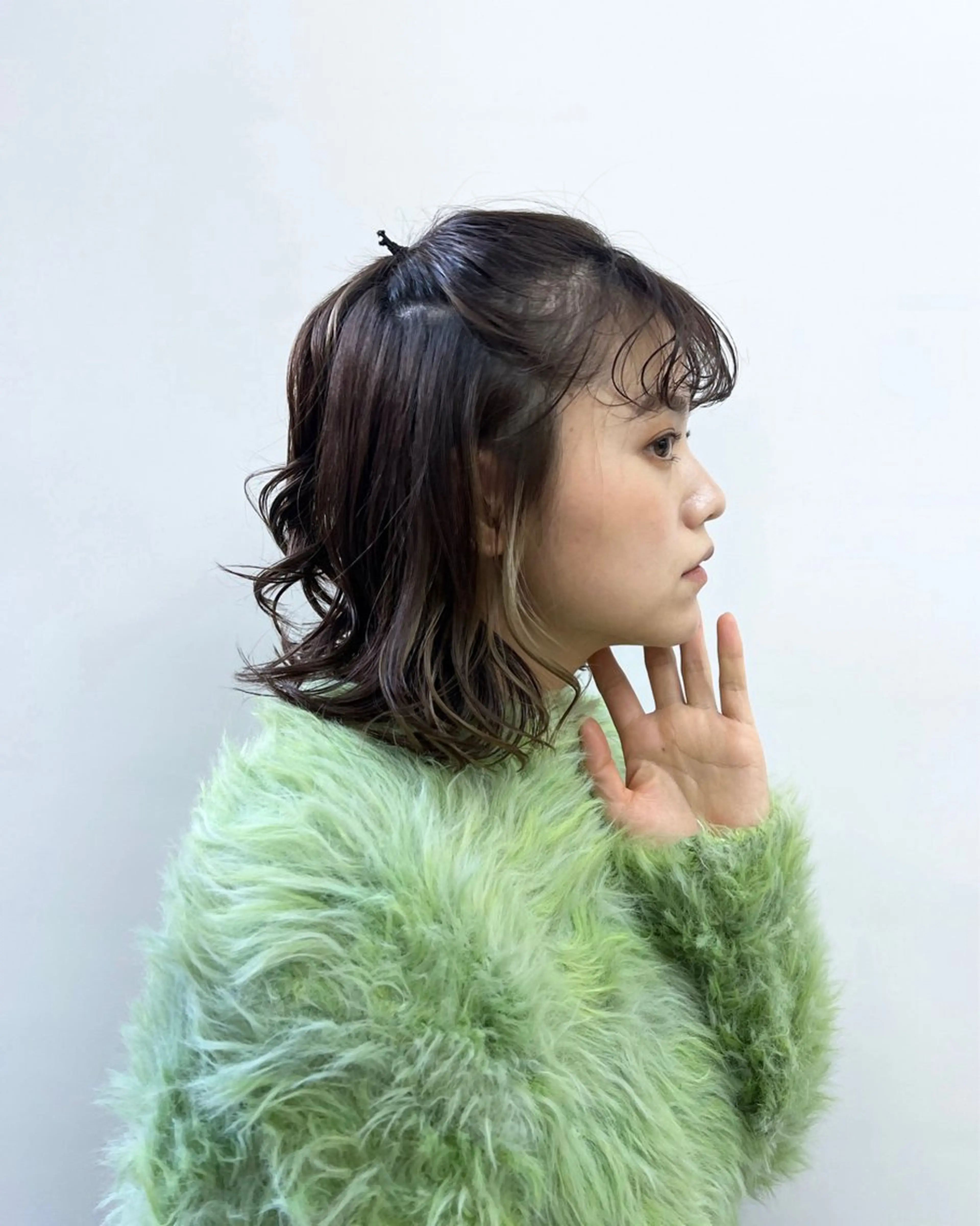 ミディアム mee.所属・ボブ、レイヤー /ベージュ/あづきのヘアスタイル
