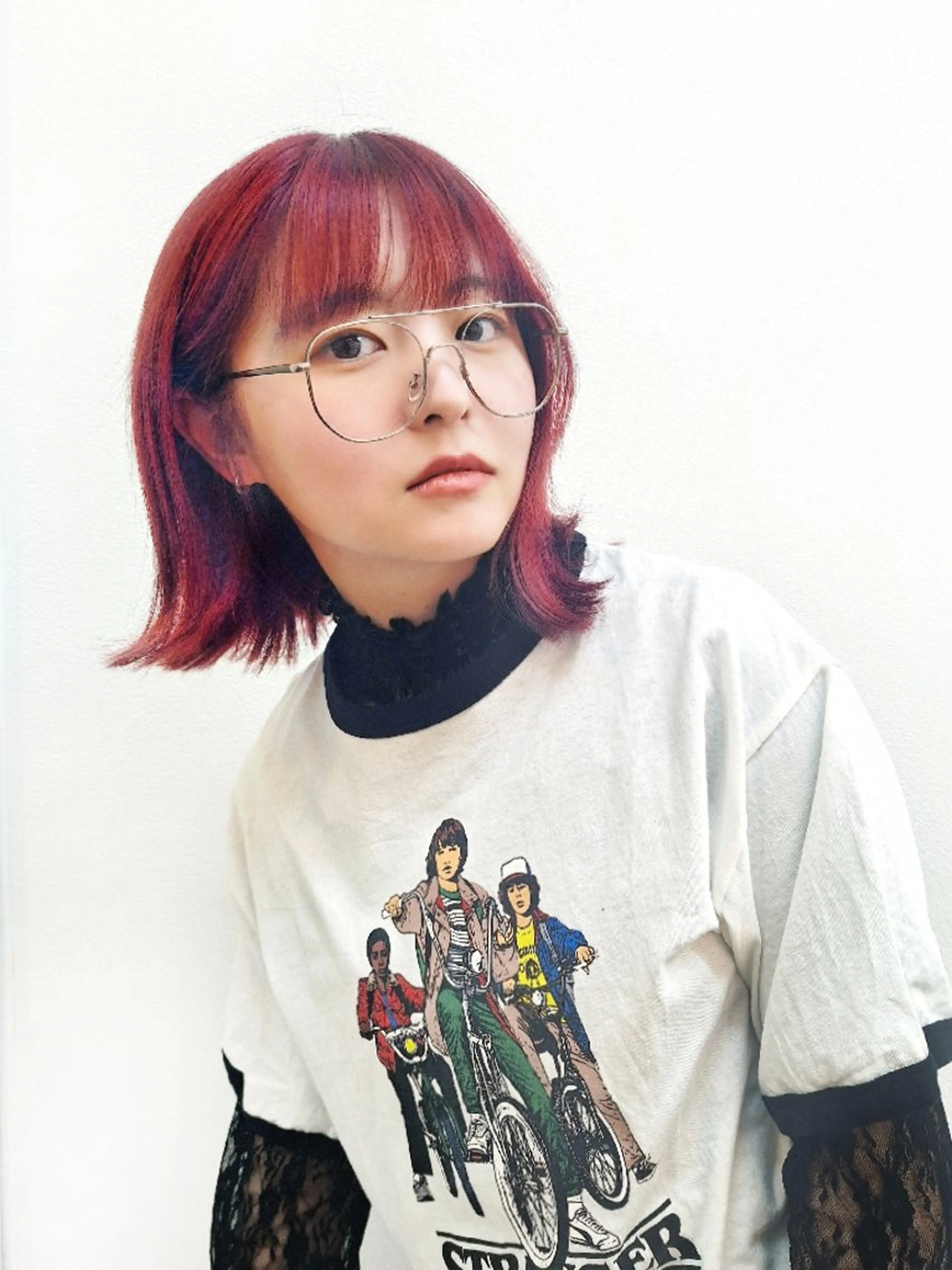 ミディアム カラー オレンジ オレンジピンク ピンクカラー yolo.所属・夜特化型ヘアサロン 𓃱yolo.タナベのヘアスタイル