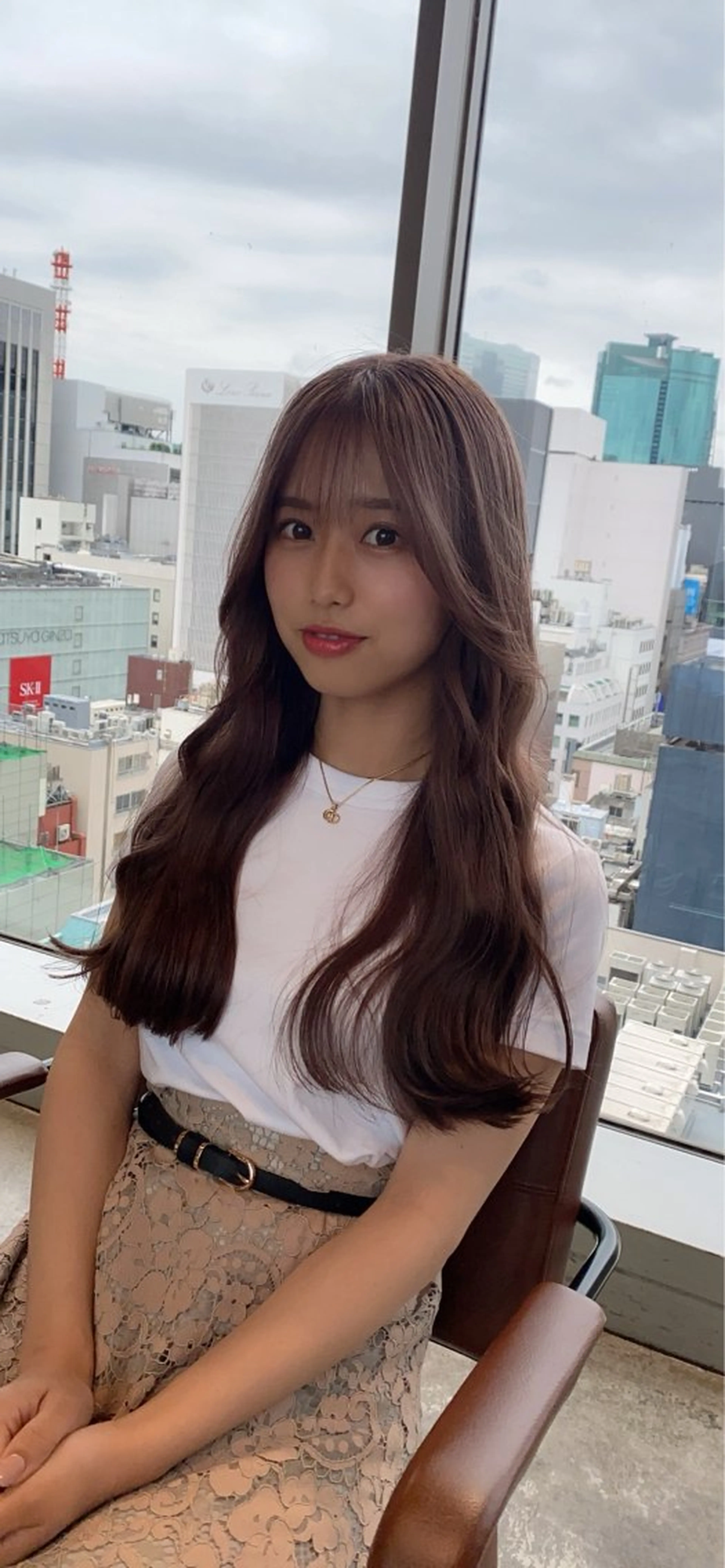 ミディアム カラー カット ヘアカラー 顔まわりの神様✨ 藤嶋秀幸のヘアスタイル