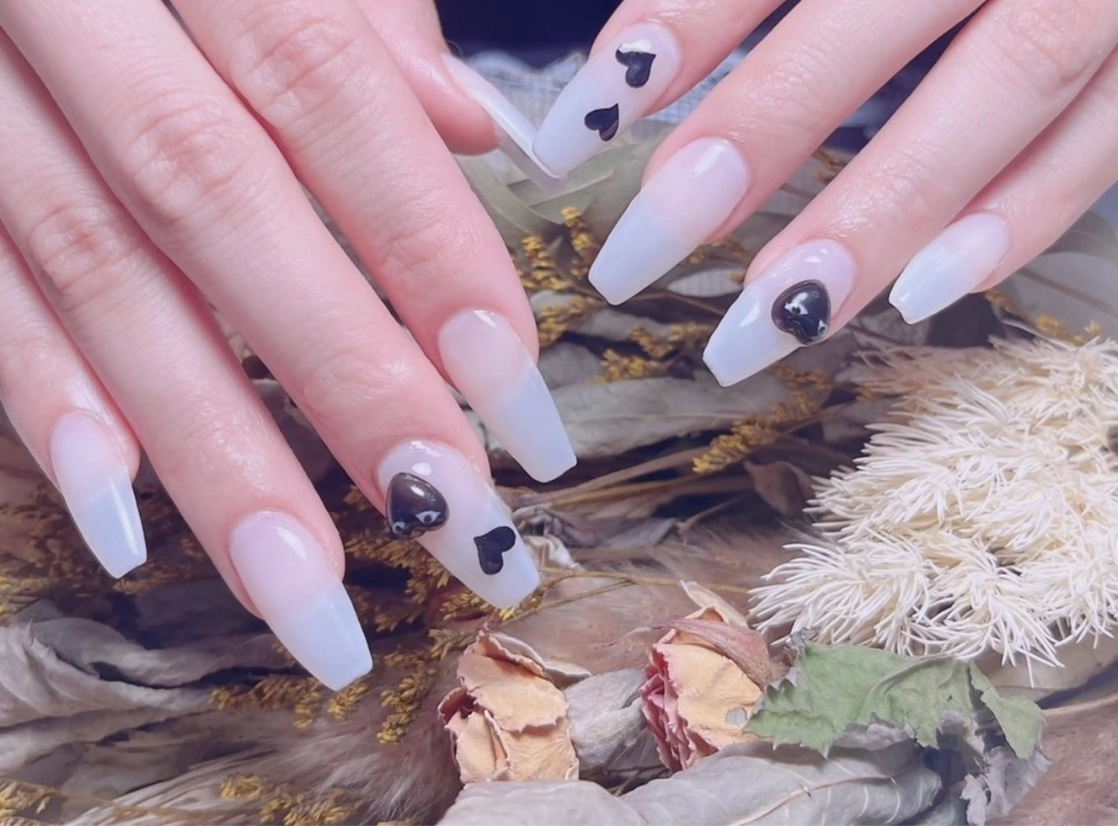 🔥【大人気】💖【チップ長さだし】ワンカラーorラメグラデーション+パーツ¥500💎つけ放題❣️ソフトジェルオフ込みの写真