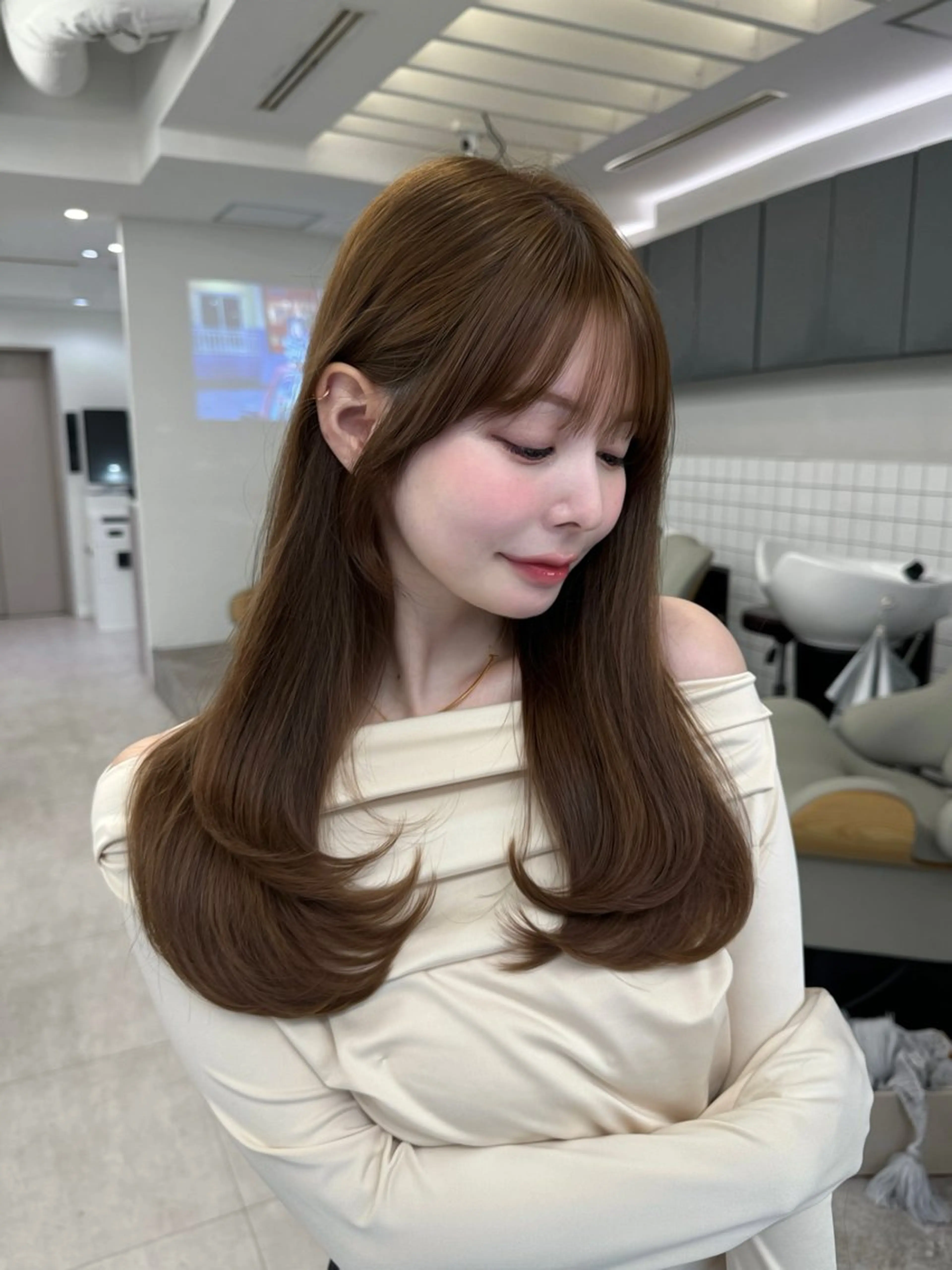 セミロング 映える顔まわり/前髪 特化 💗 ユキマのヘアスタイル